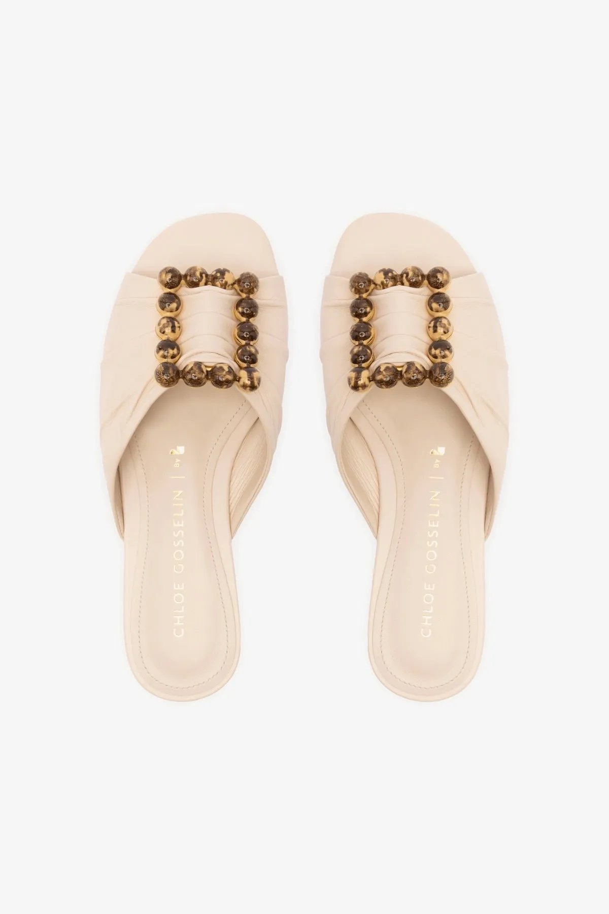 Chloe Gosselin by Larroud?? Nova Flat In Puff Cream Leather