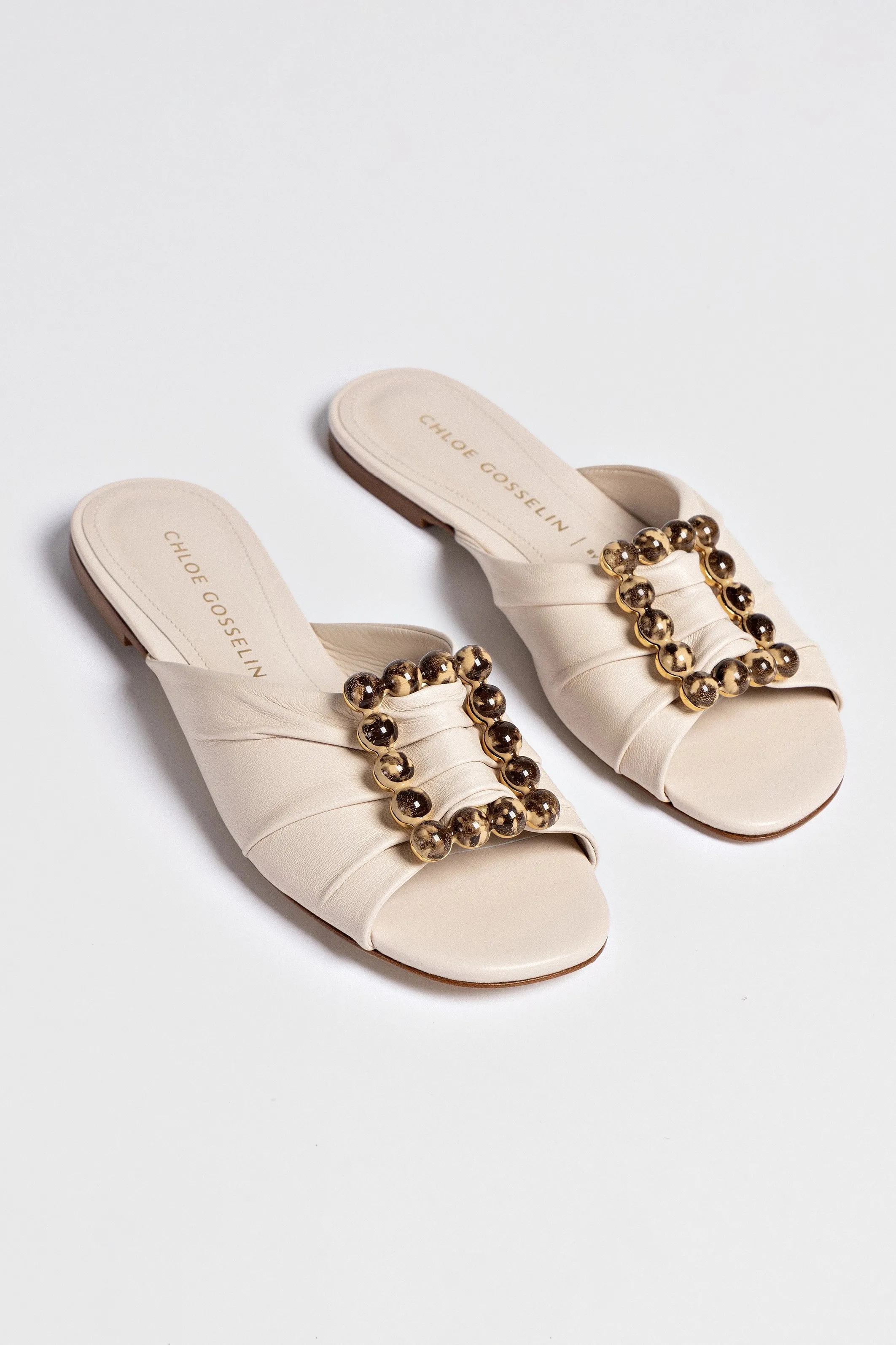 Chloe Gosselin by Larroud?? Nova Flat In Puff Cream Leather