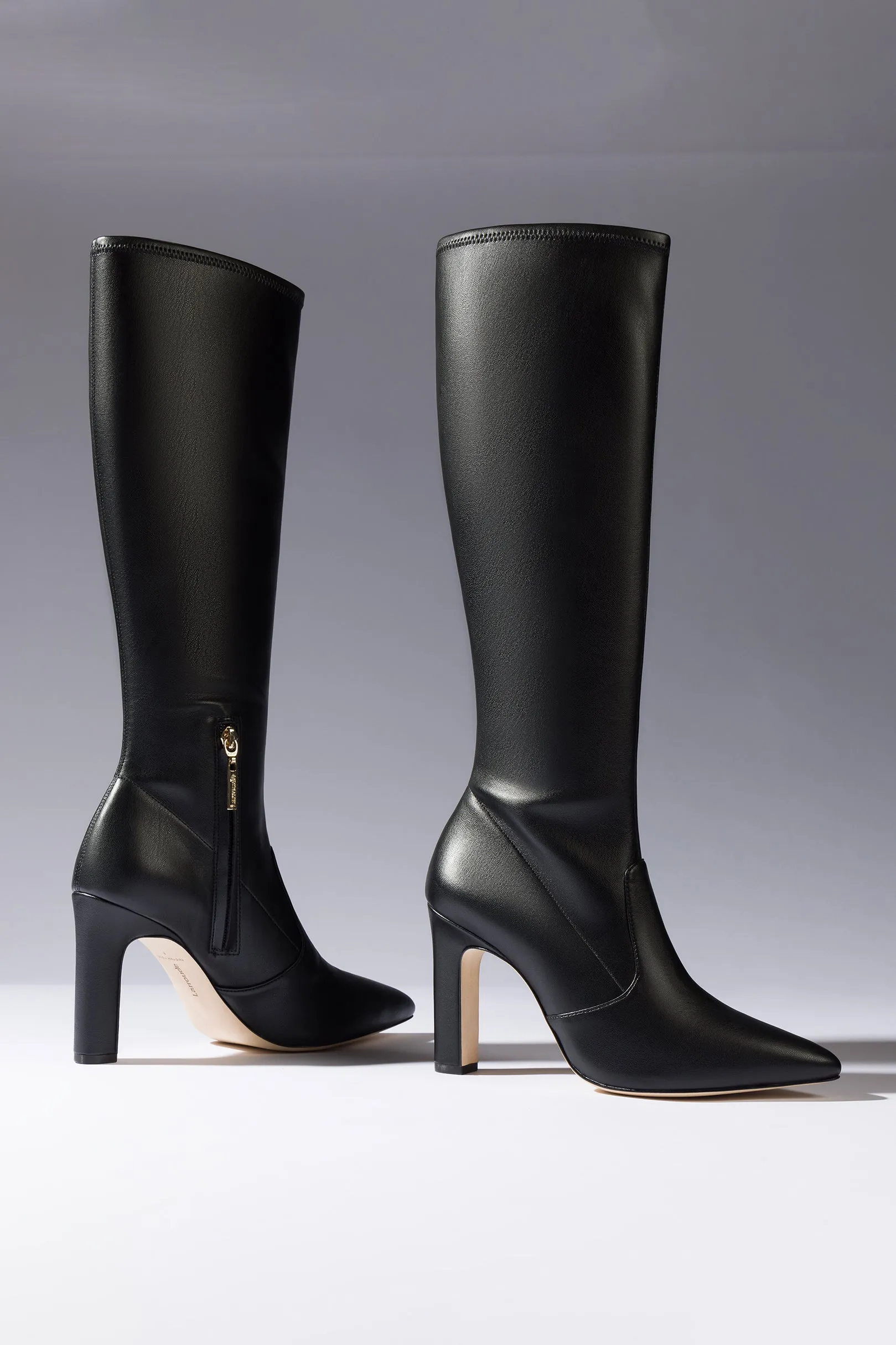 Christy Boot In Black Vegan Stretch Leather