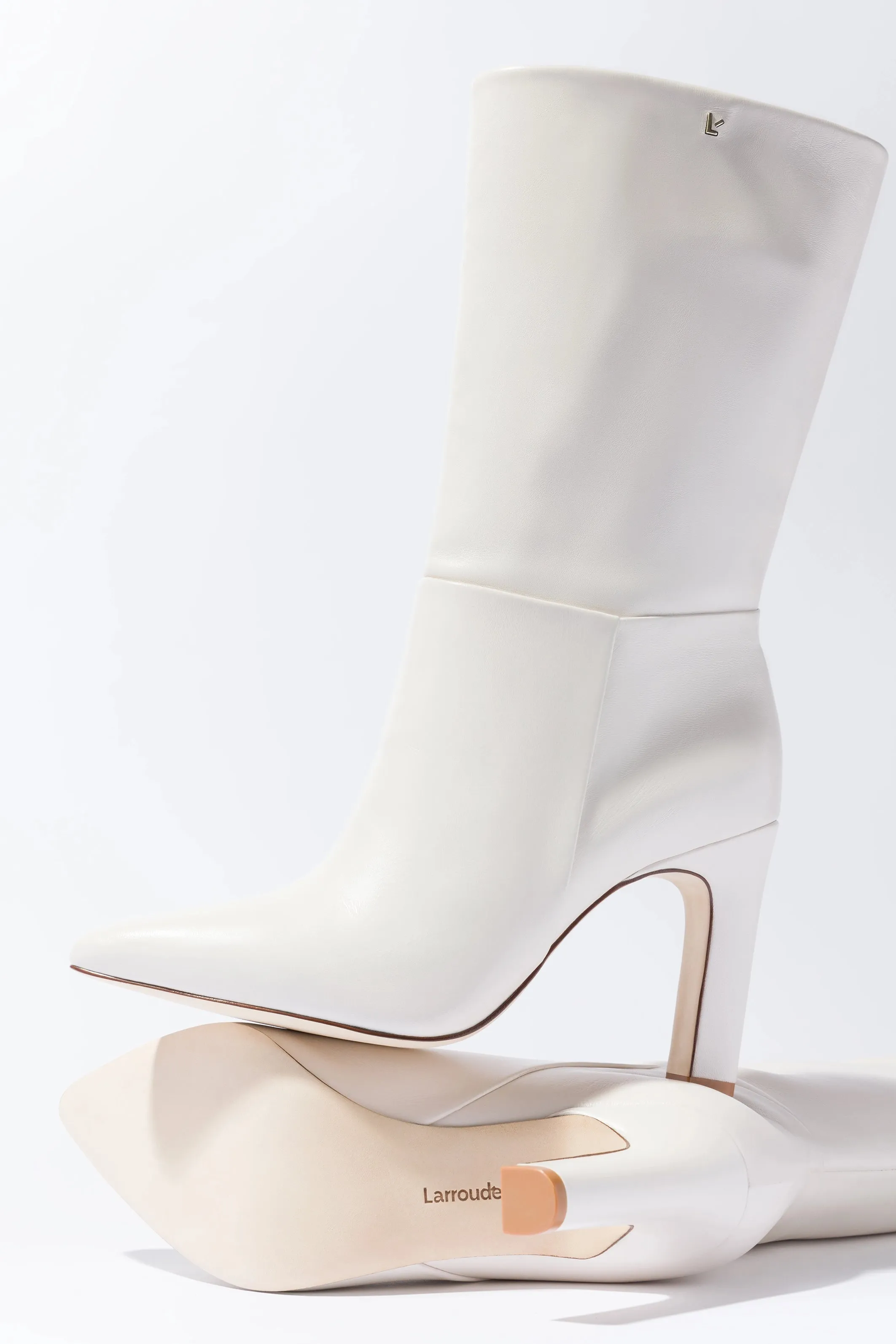 Cindy Boot In Ivory Leather