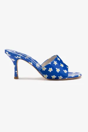 Colette Mule In Blue Floral Patent Leather