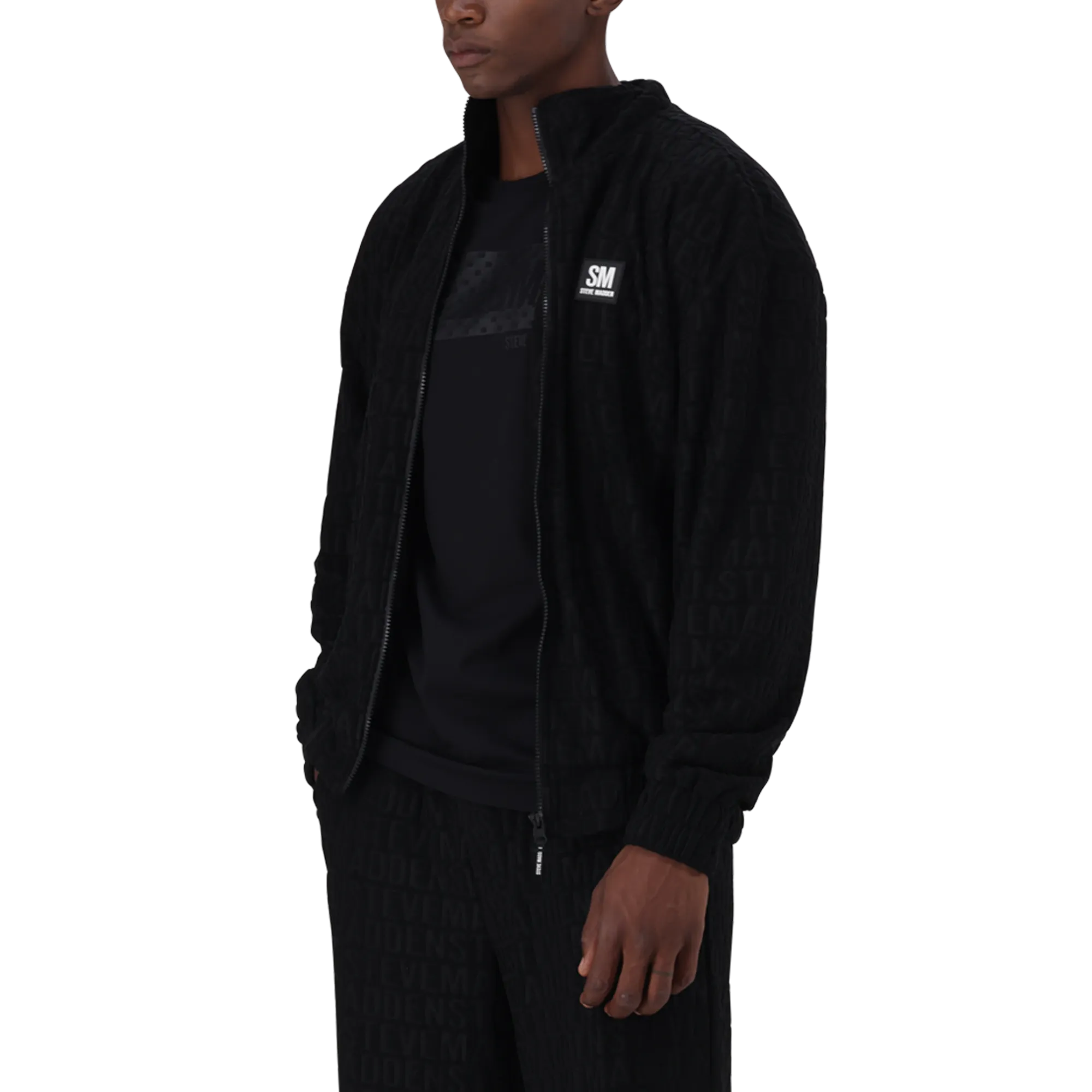 COOPER BLACK ZIP THROUGH SWEAT WITH EMBOSSED LOGO