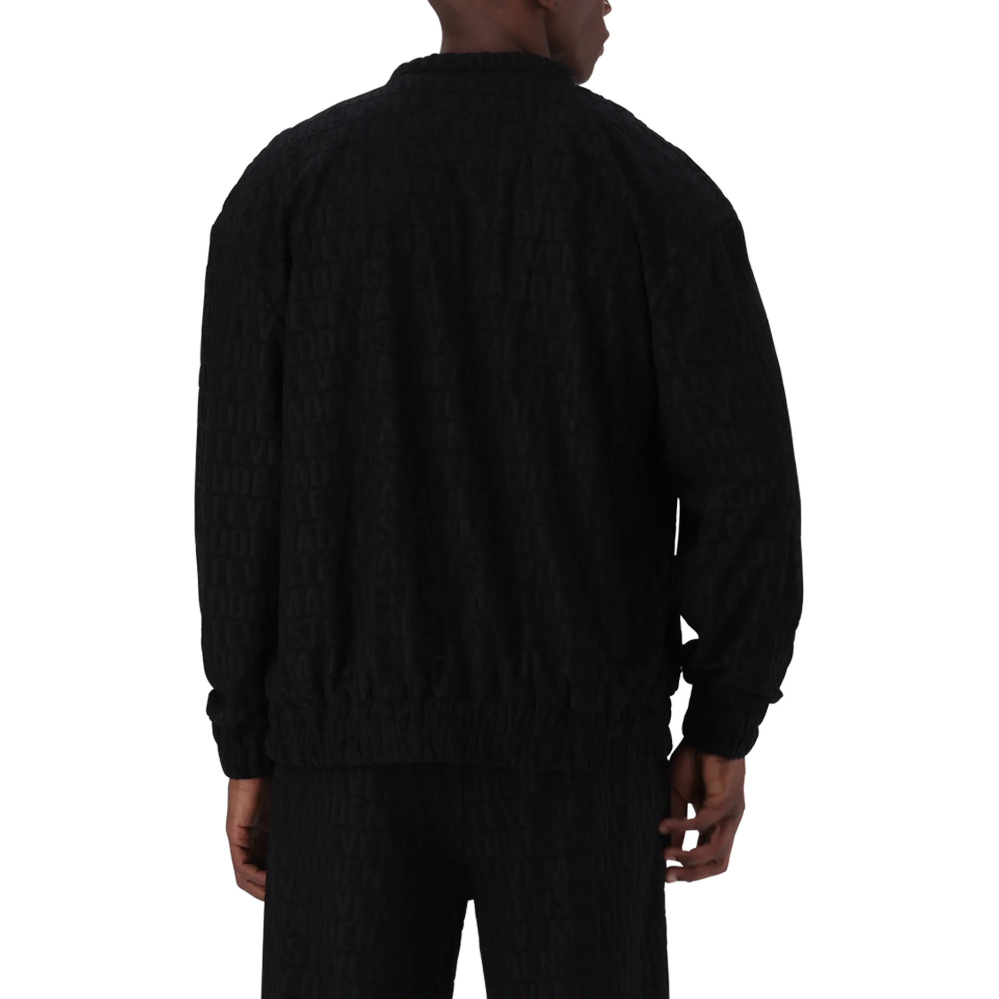 COOPER BLACK ZIP THROUGH SWEAT WITH EMBOSSED LOGO
