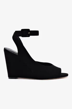 Deena By Larroud?? Wedge Sandal In Black Suede