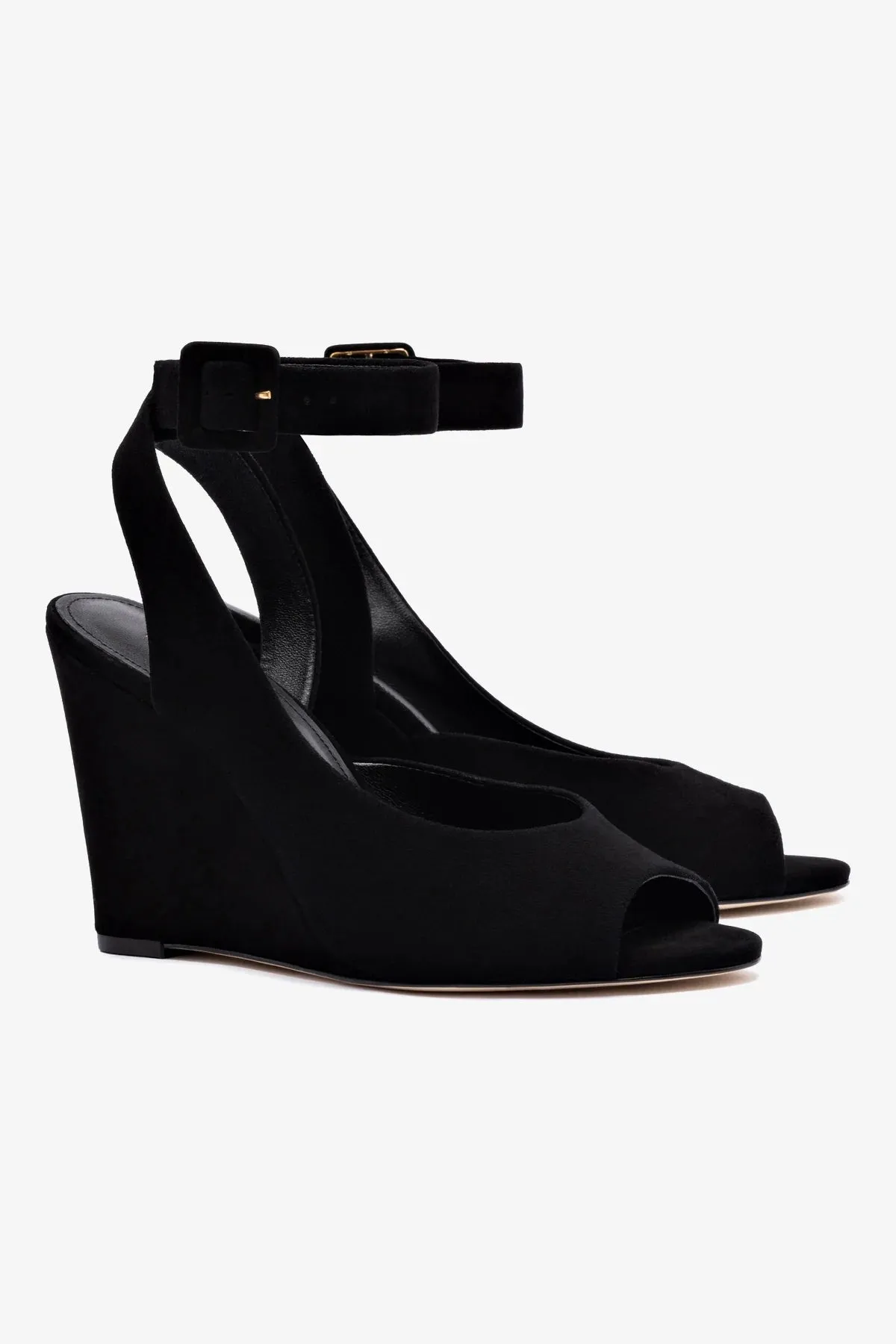 Deena By Larroud?? Wedge Sandal In Black Suede