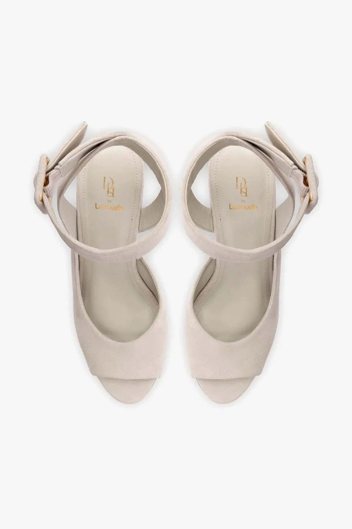 Deena By Larroud?? Wedge Sandal In Mushroom Grey Suede