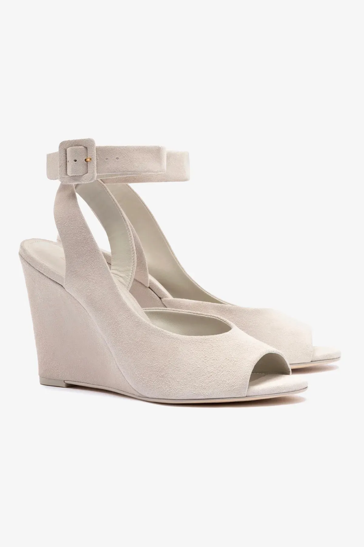 Deena By Larroud?? Wedge Sandal In Mushroom Grey Suede