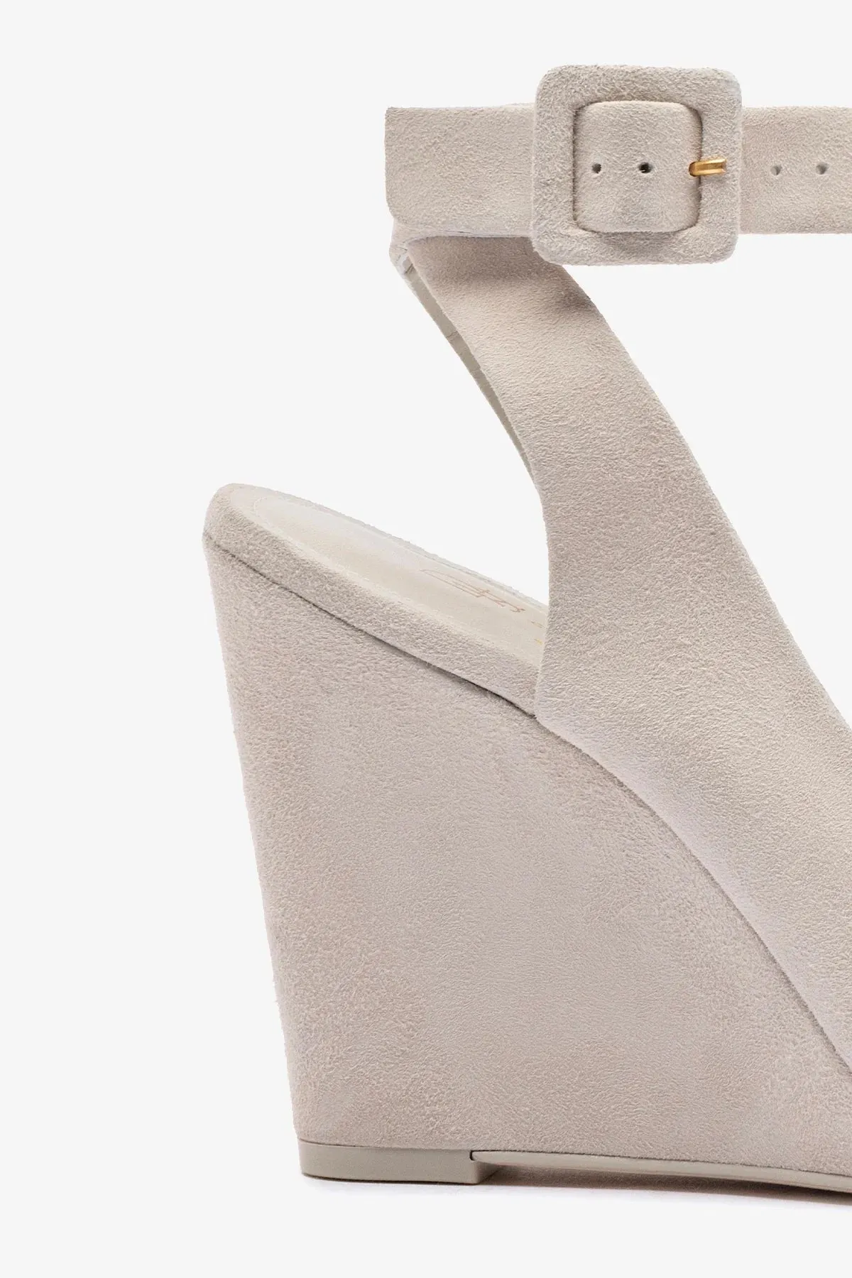 Deena By Larroud?? Wedge Sandal In Mushroom Grey Suede