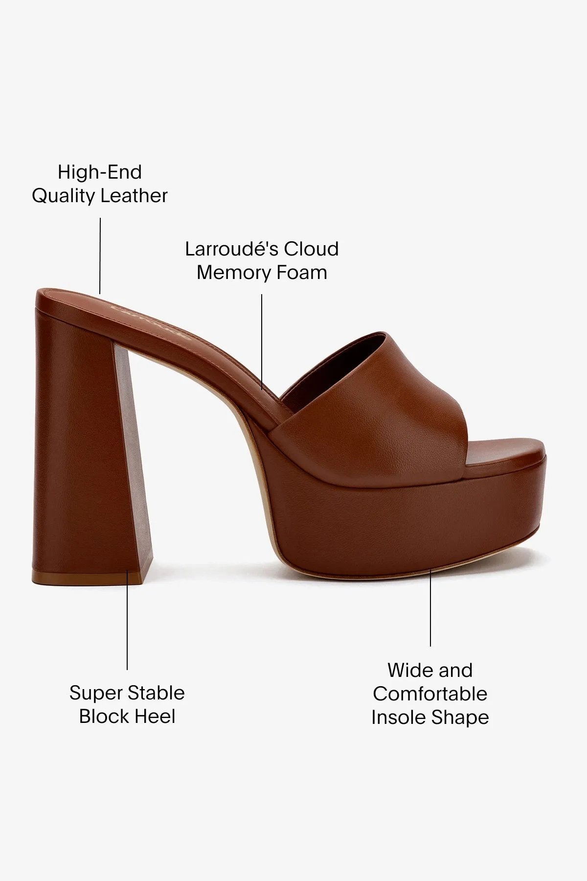 Dolly Mule In Caramel Leather
