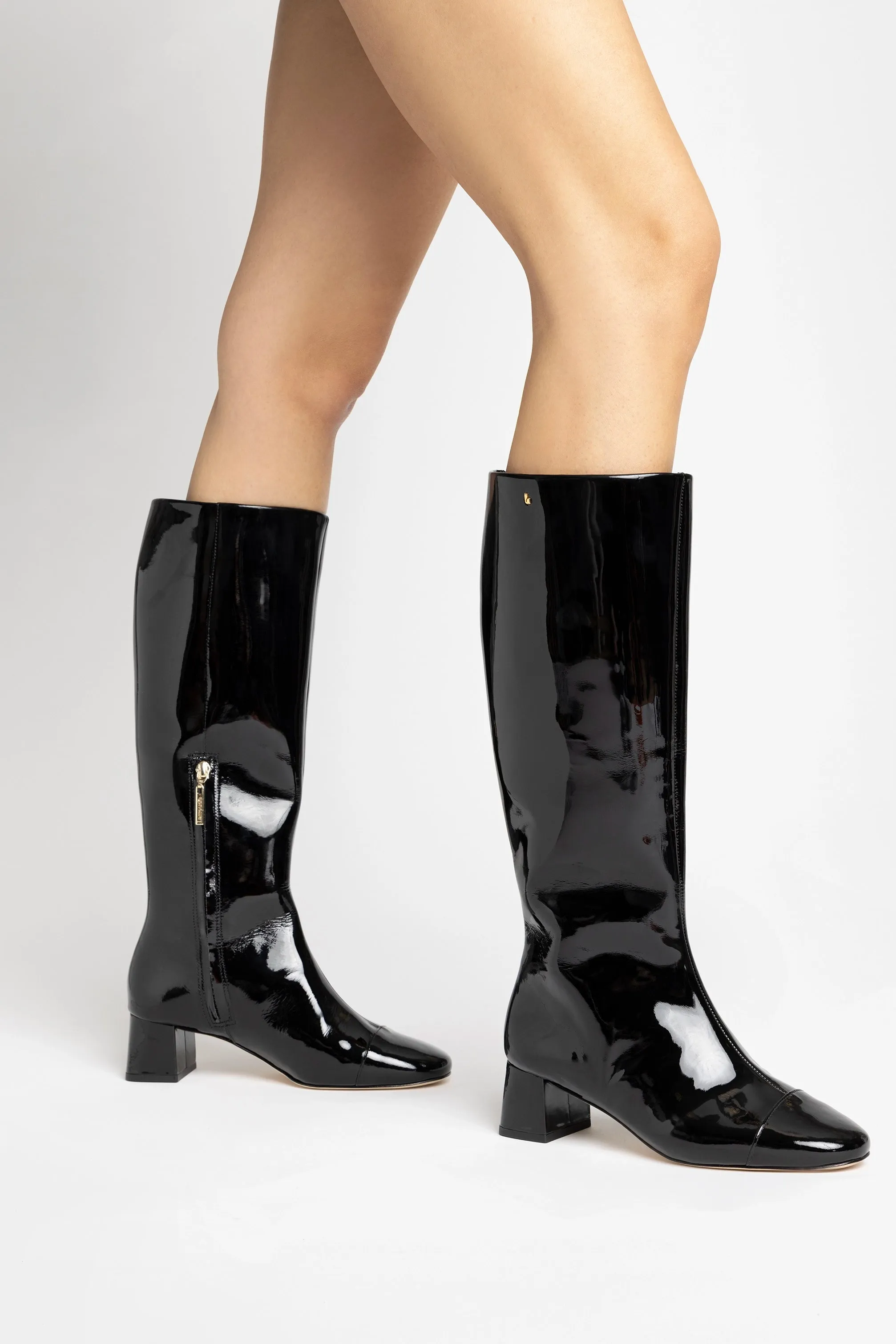 Edie Boot In Black Patent Leather