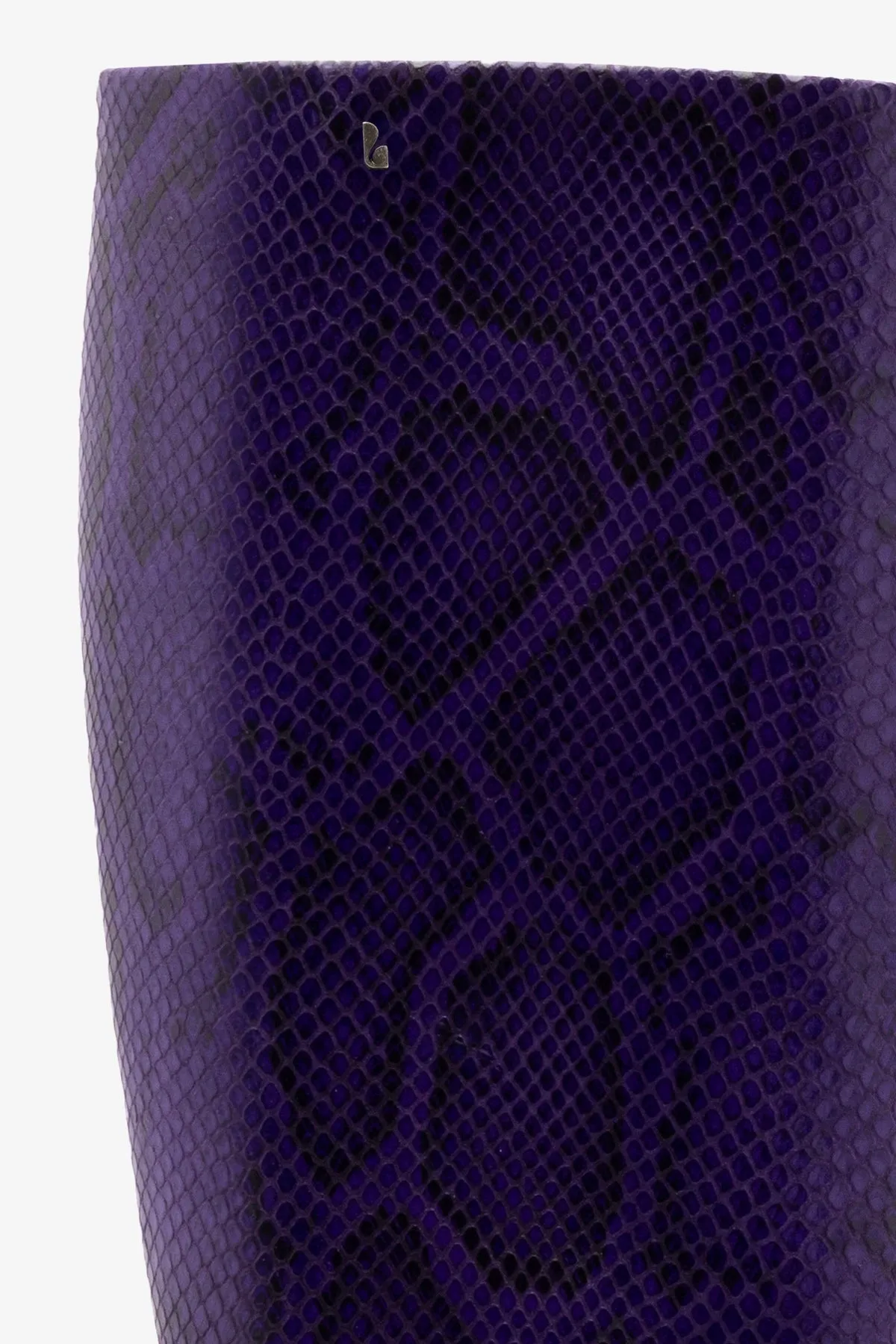 Edie Boot In Eggplant Python Embossed Leather