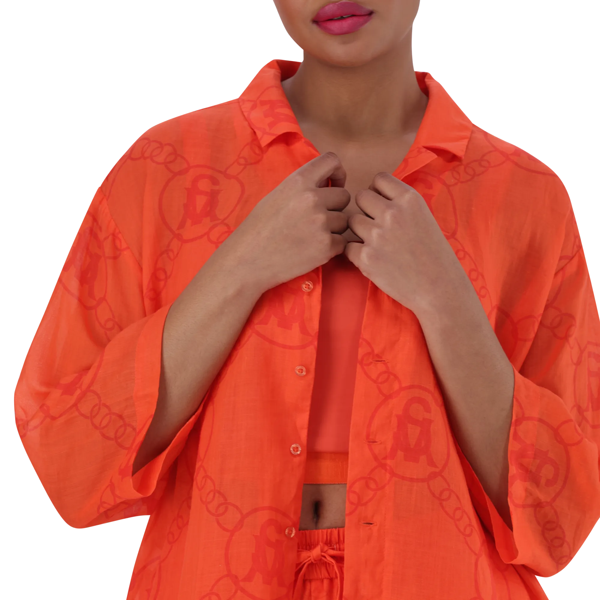 EDITH TANGERINE OVERSIZED SHIRT