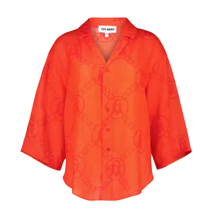 EDITH TANGERINE OVERSIZED SHIRT