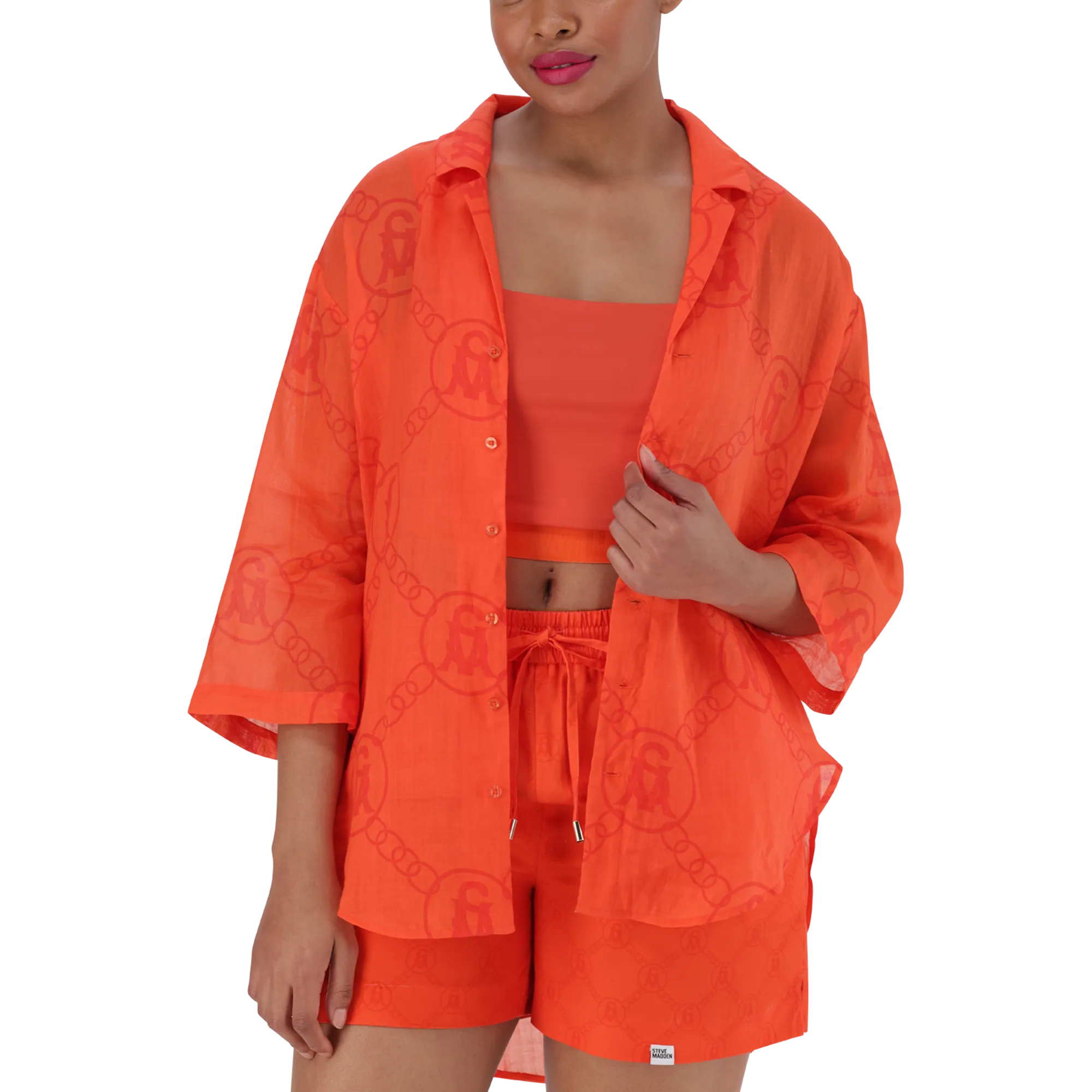 EDITH TANGERINE OVERSIZED SHIRT