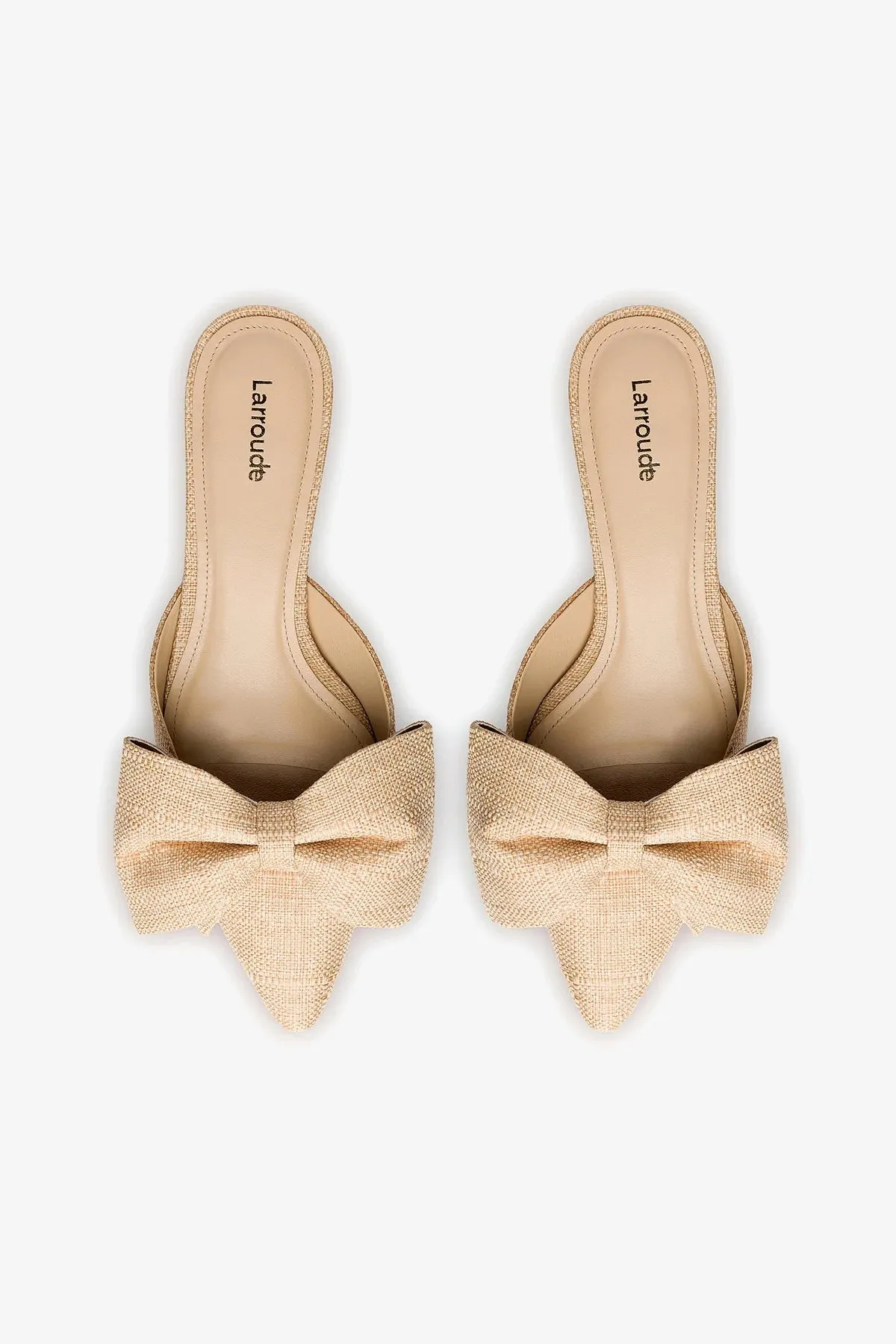 Elle Flat Mule In Beige Raffia
