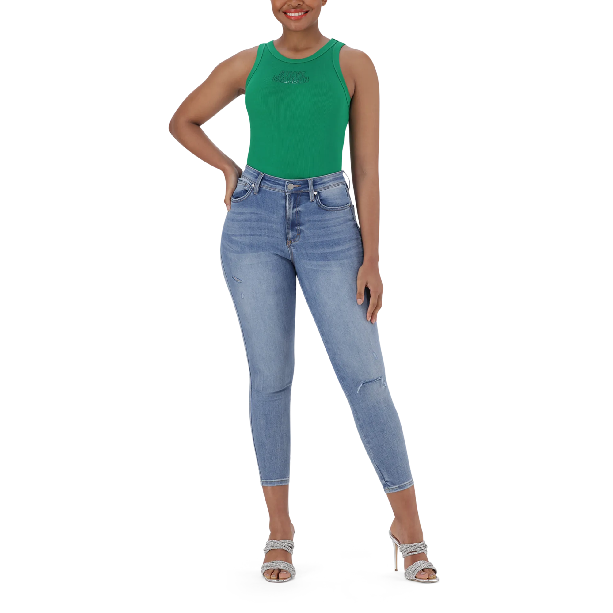 EVA CURVY MID WASH SKINNY