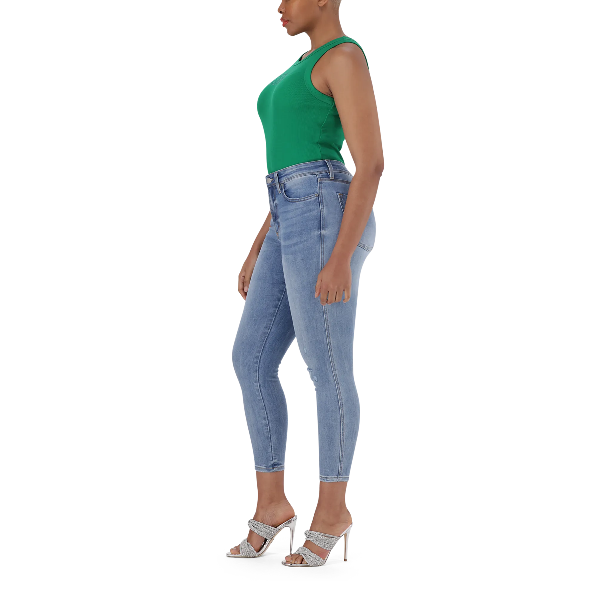 EVA CURVY MID WASH SKINNY