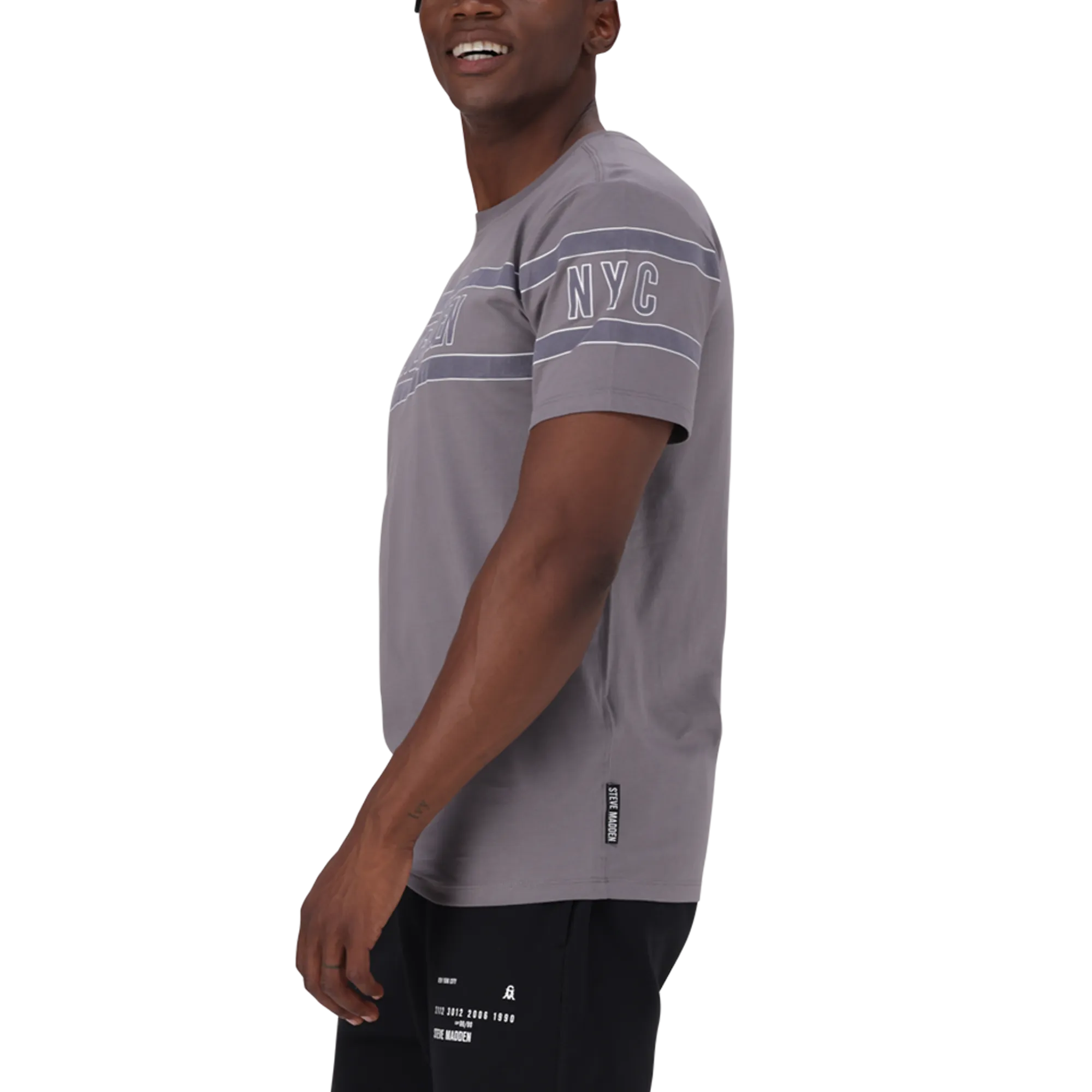 FINN GREY FLOCK CREW NECK T-SHIRT