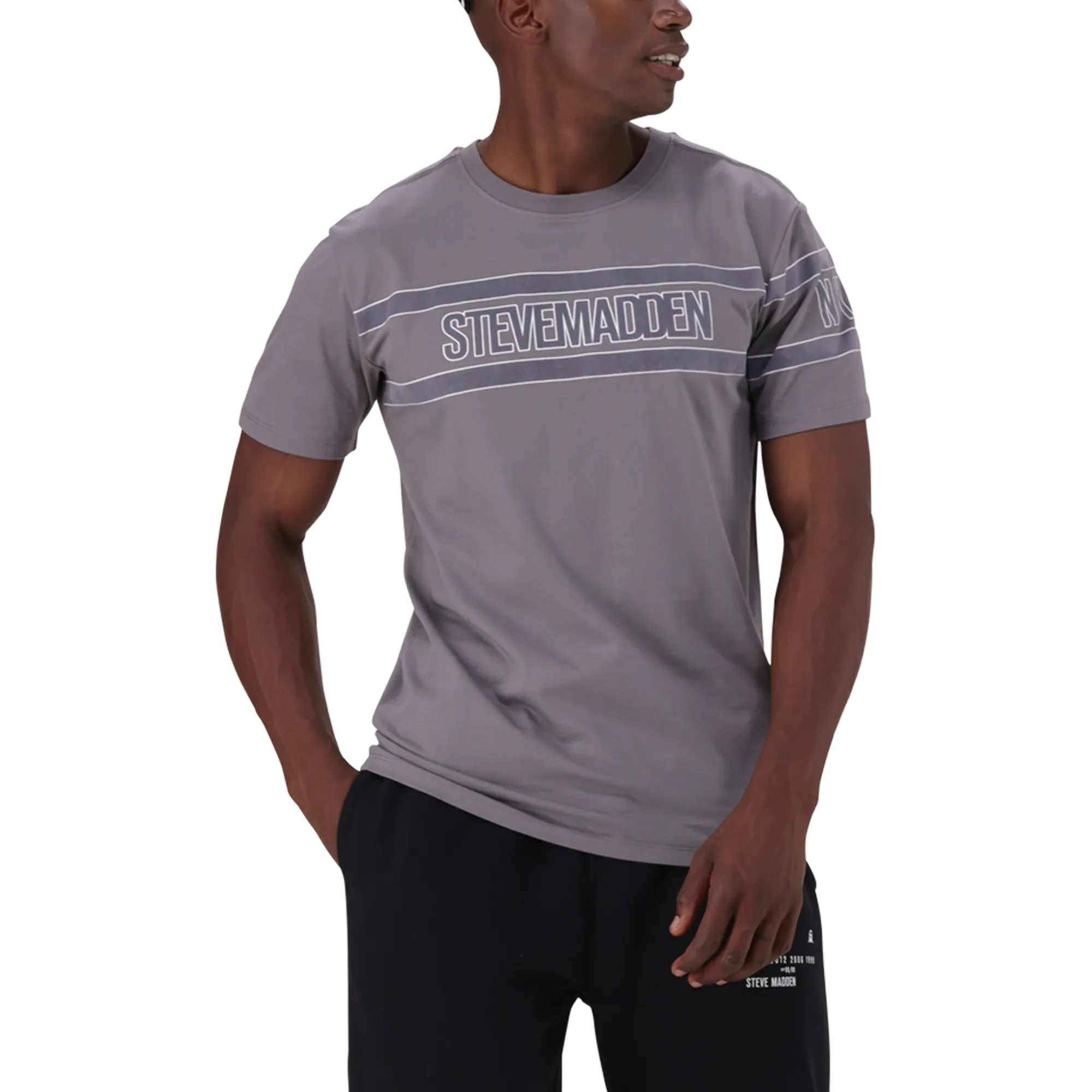 FINN GREY FLOCK CREW NECK T-SHIRT