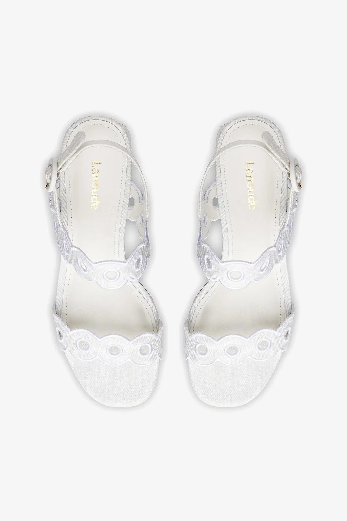 Florence Broderie Sandal In White Raffia