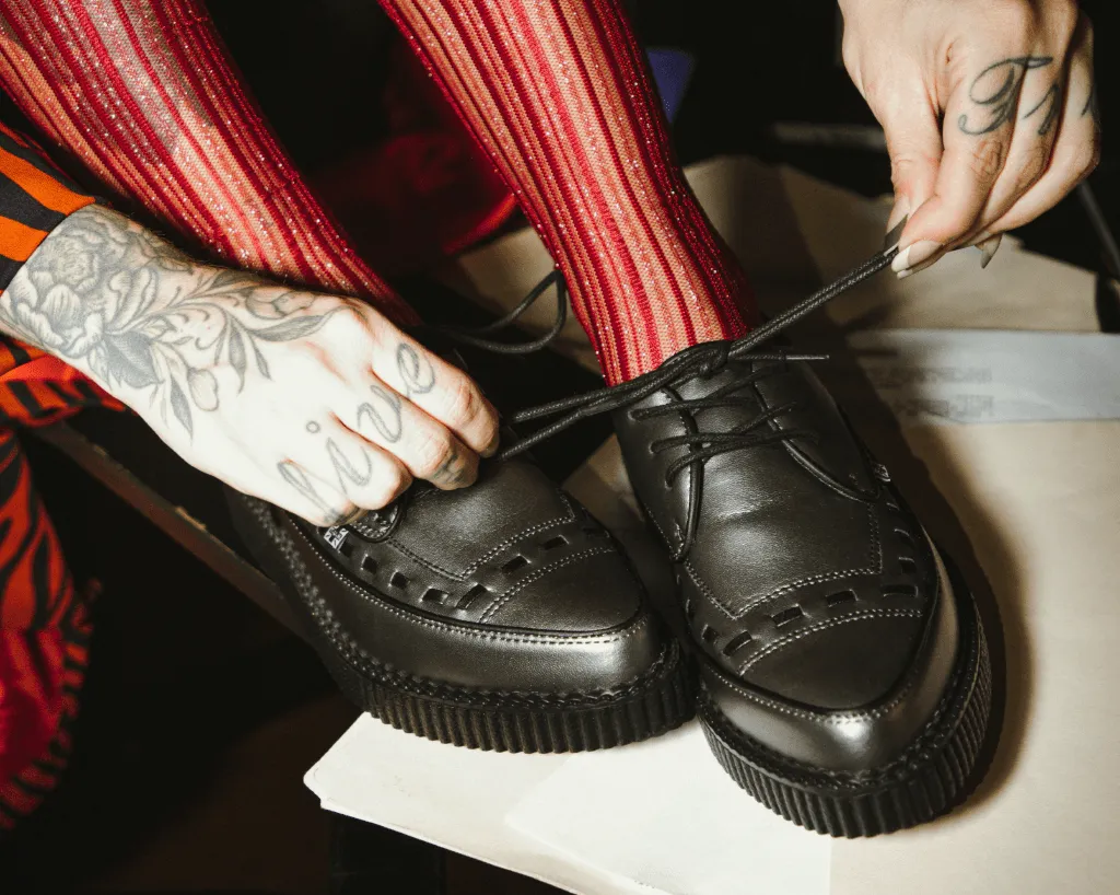 Gunmetal TUKskin? Lace Up Creeper