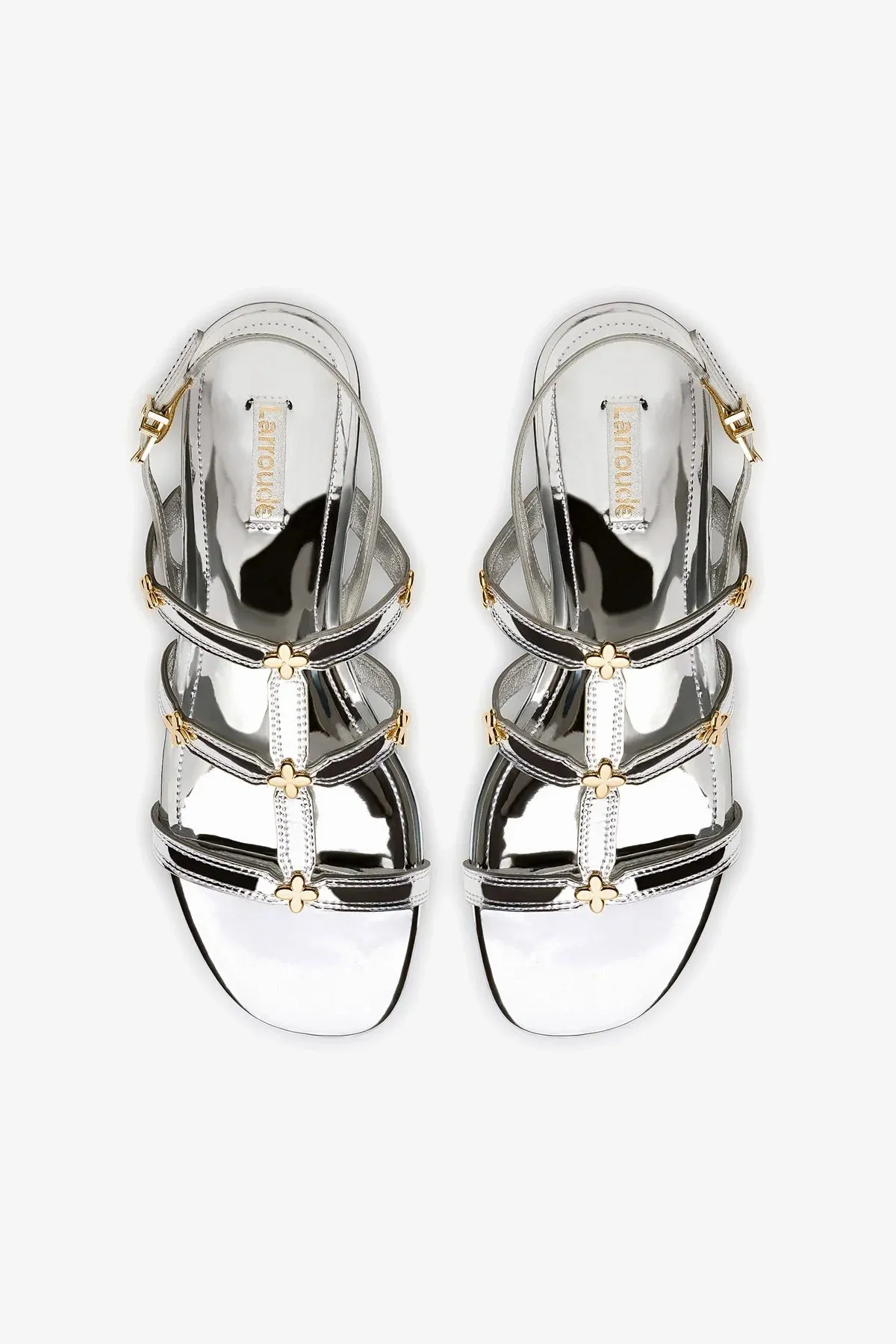 Harmony Flat Sandal In Silver Specchio