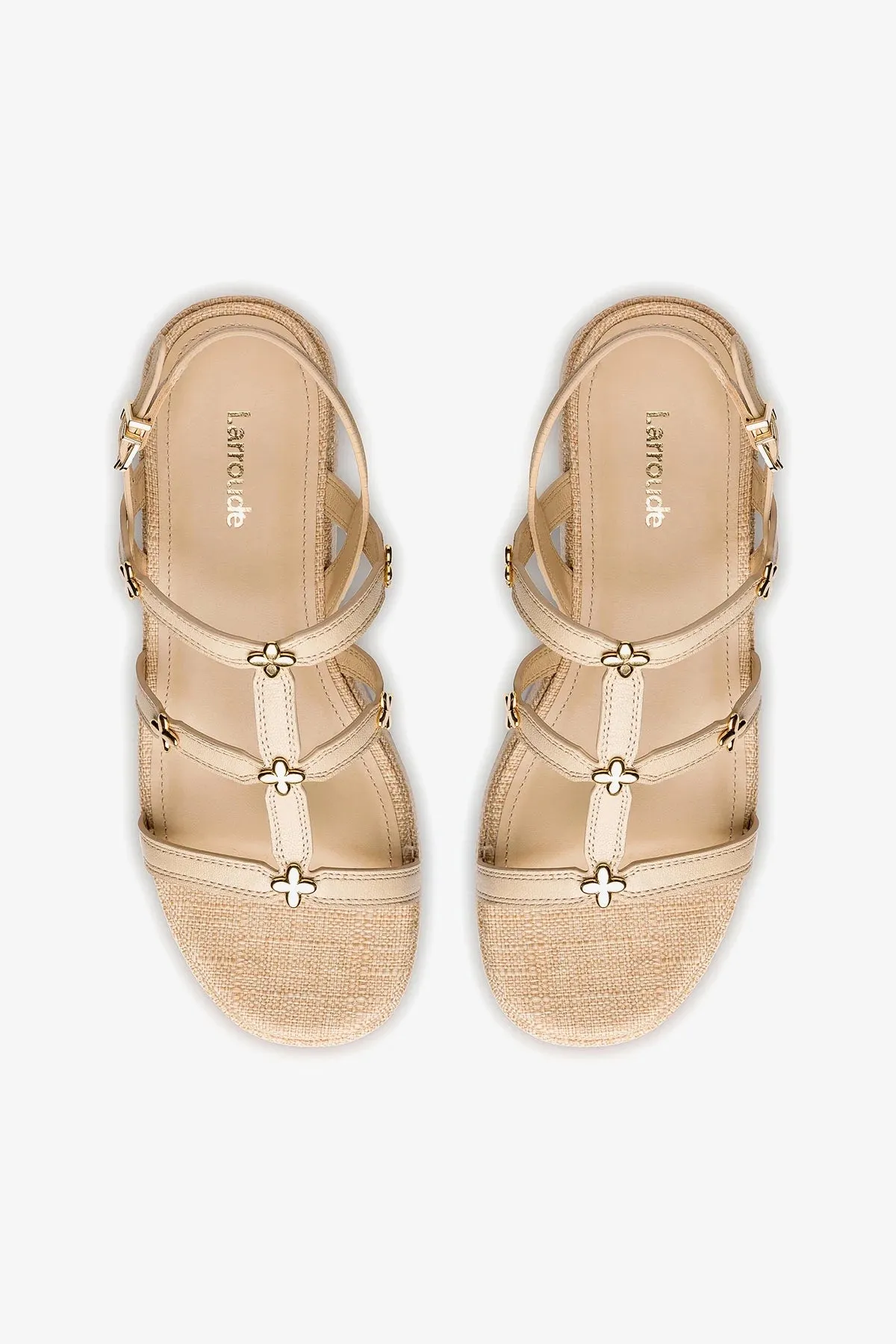 Harmony Flatform Sandal In Beige Raffia