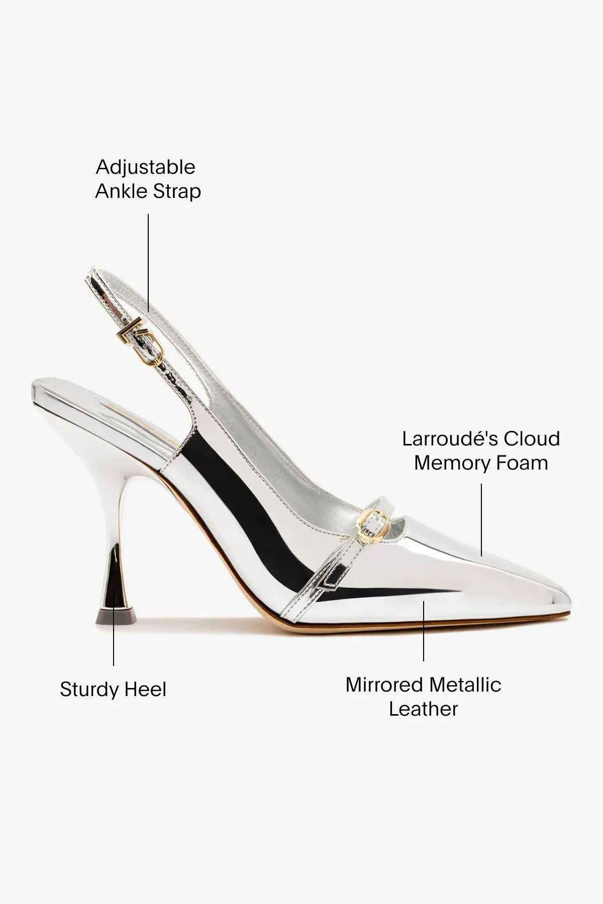 Ines Hi Pump in Silver Specchio