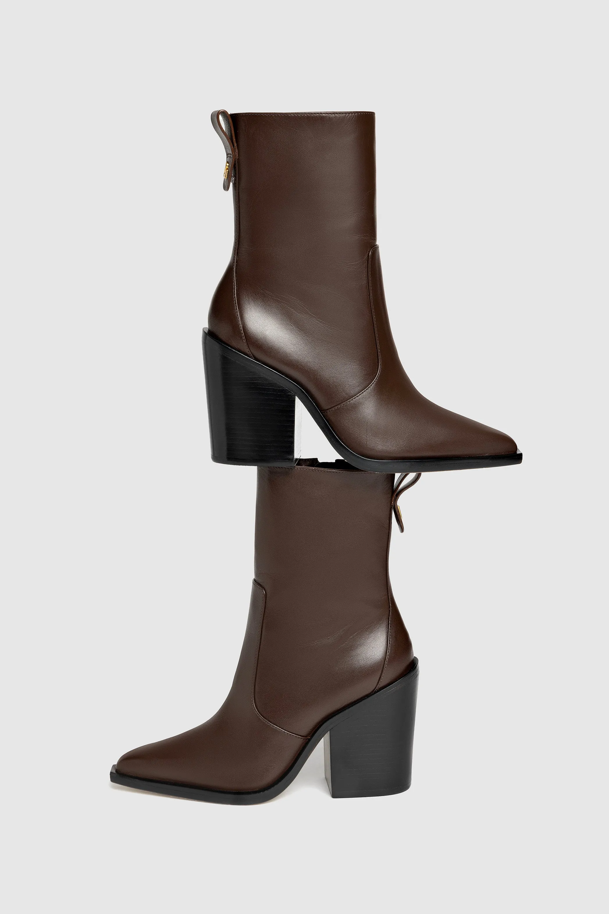 James Bootie In Brown Leather