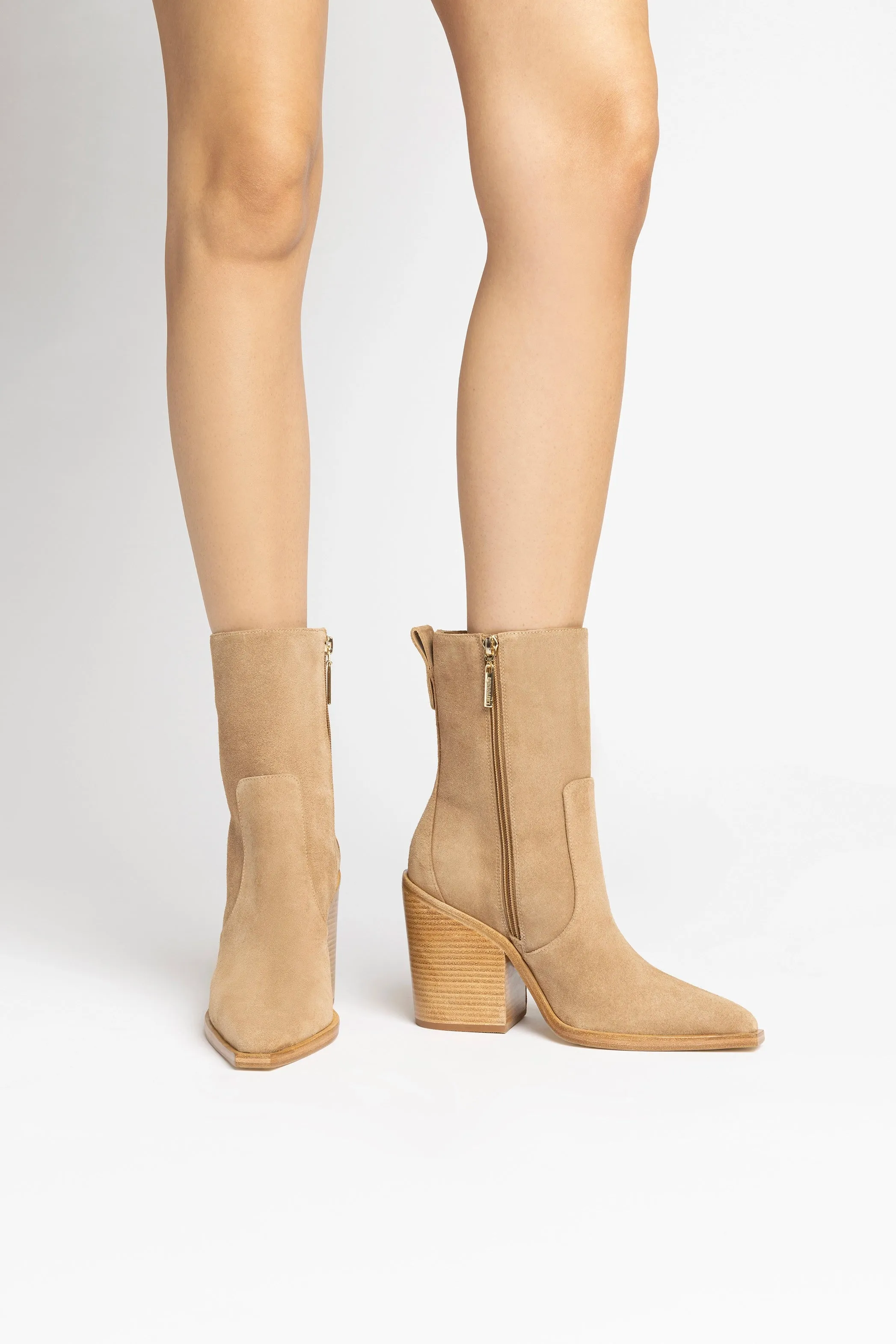 James Bootie In Peanut Suede