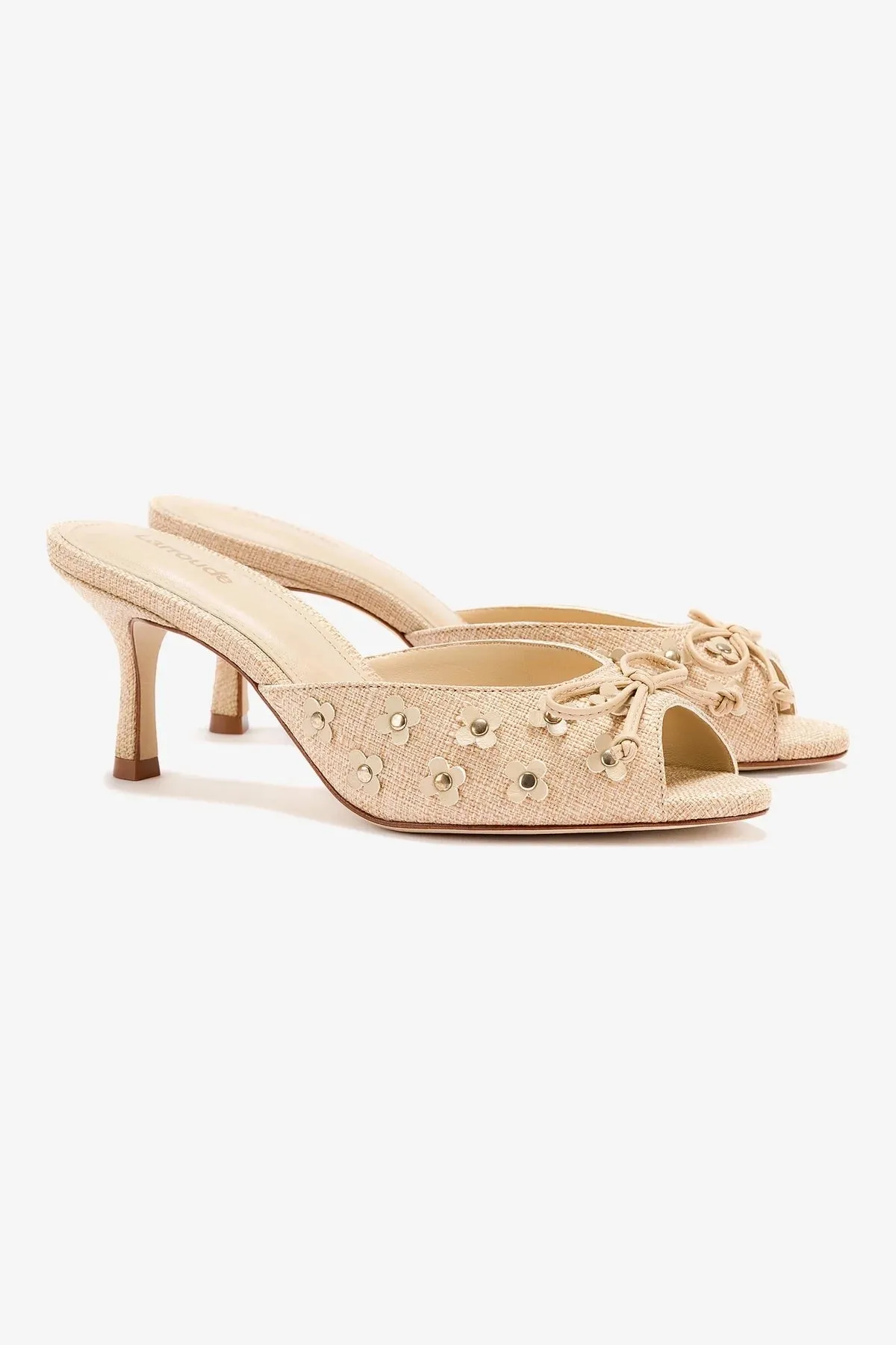 Jasmine Mule In Beige Raffia