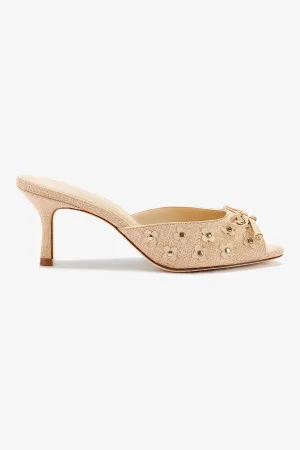 Jasmine Mule In Beige Raffia