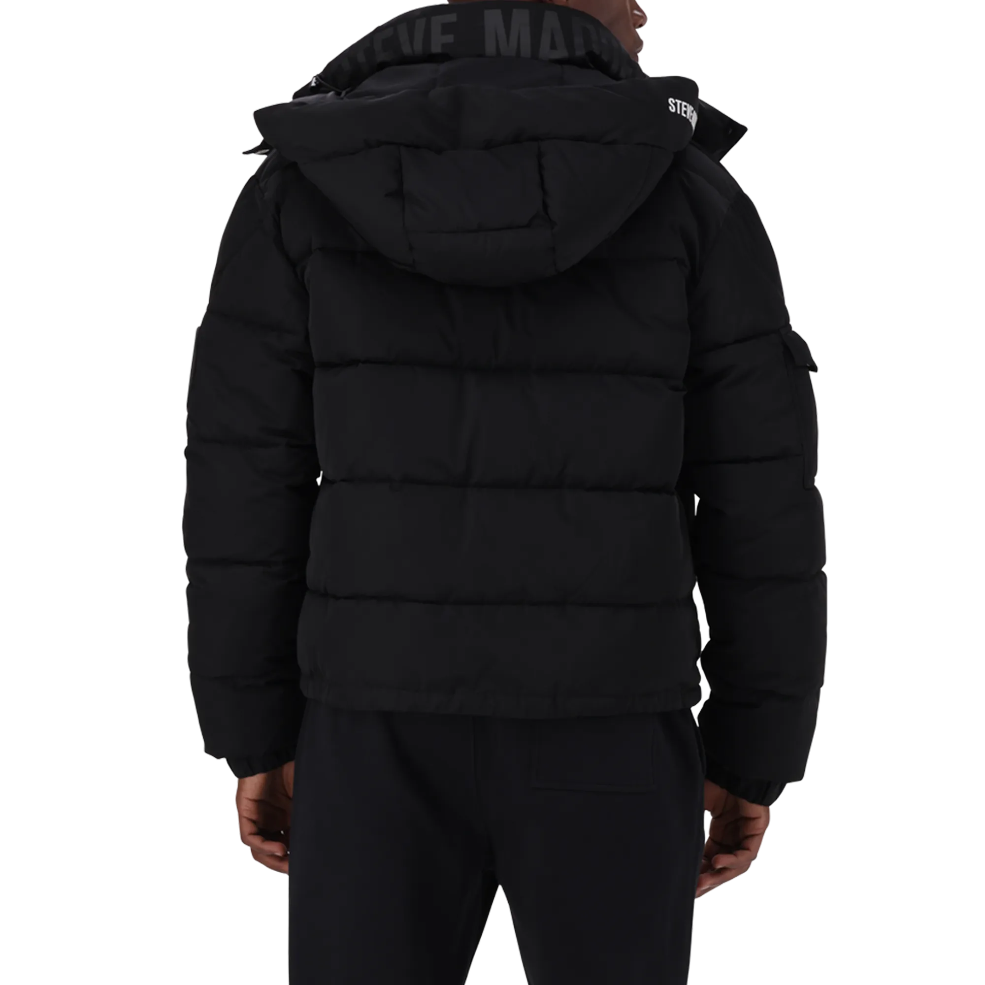 JOEL BLACK PUFFER JACKET WITH DETACHABLE HOOD
