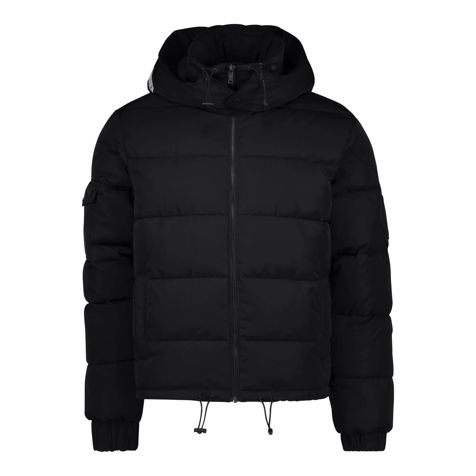JOEL BLACK PUFFER JACKET WITH DETACHABLE HOOD