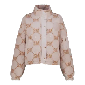 JOVIE NEUTRAL TEDDY FLEECE CROPPED BOMBER