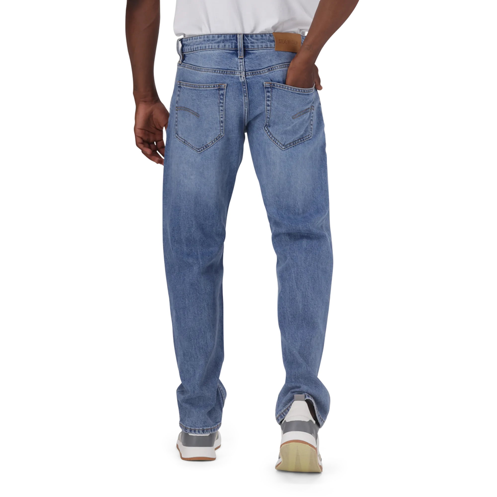 KAIRO SLIM STRAIGHT MID WASH JEANS