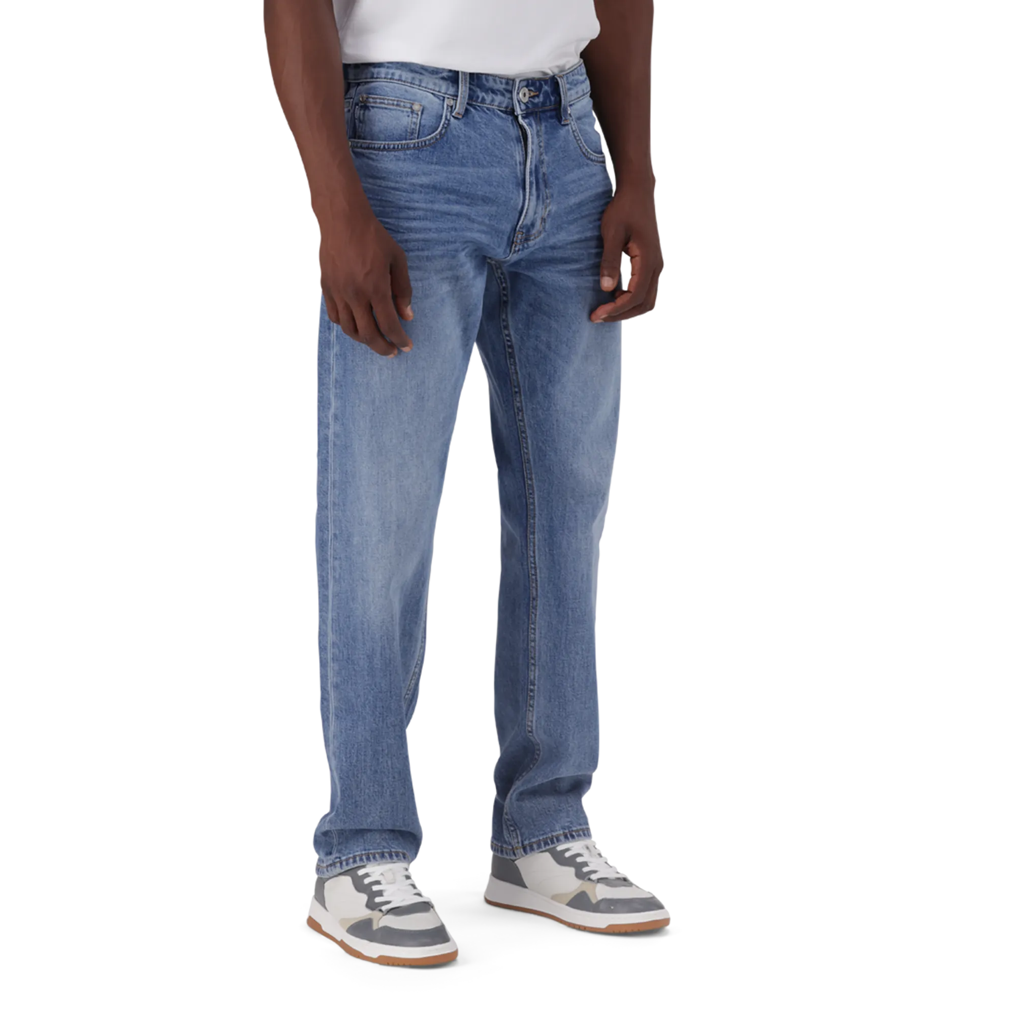 KAIRO SLIM STRAIGHT MID WASH JEANS