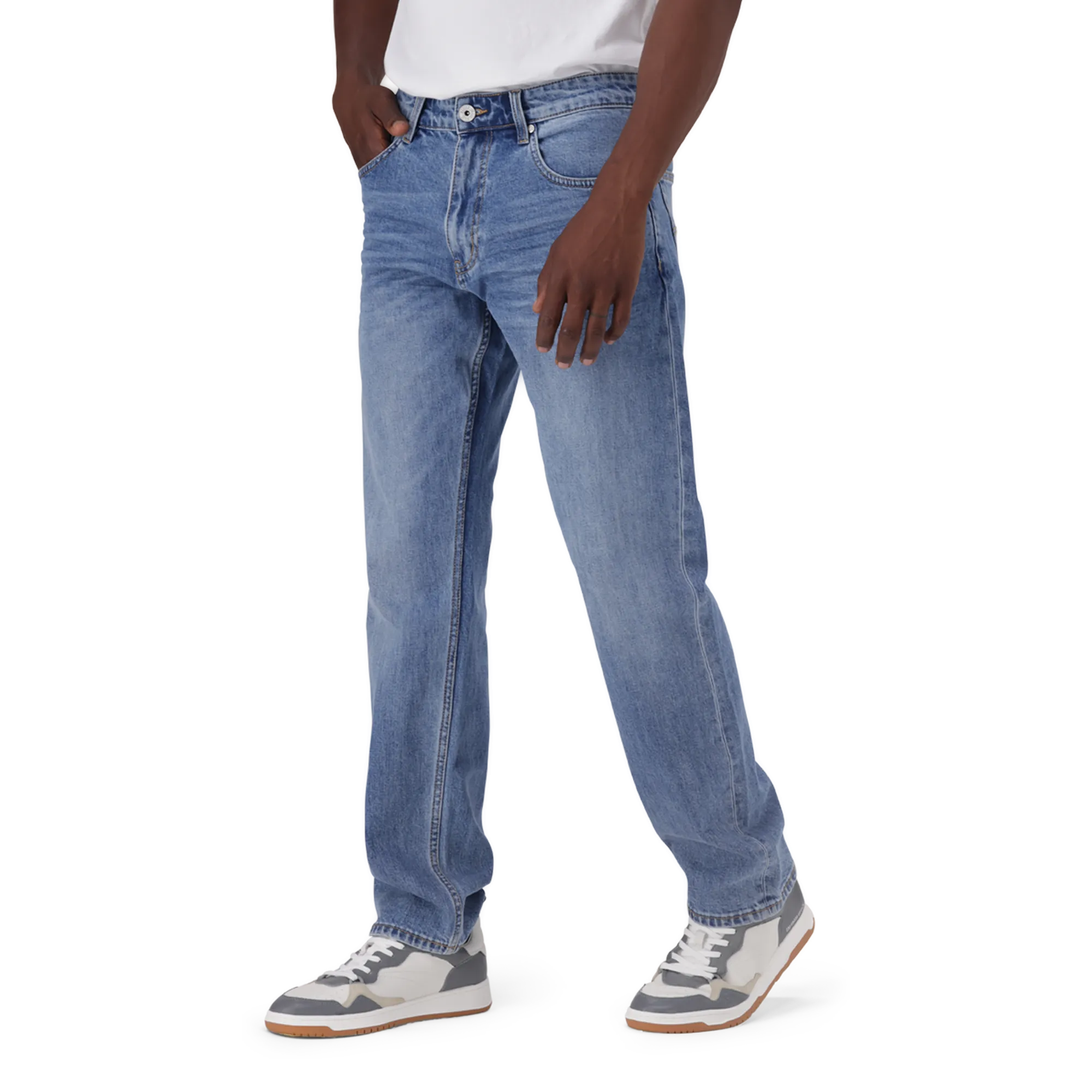 KAIRO SLIM STRAIGHT MID WASH JEANS