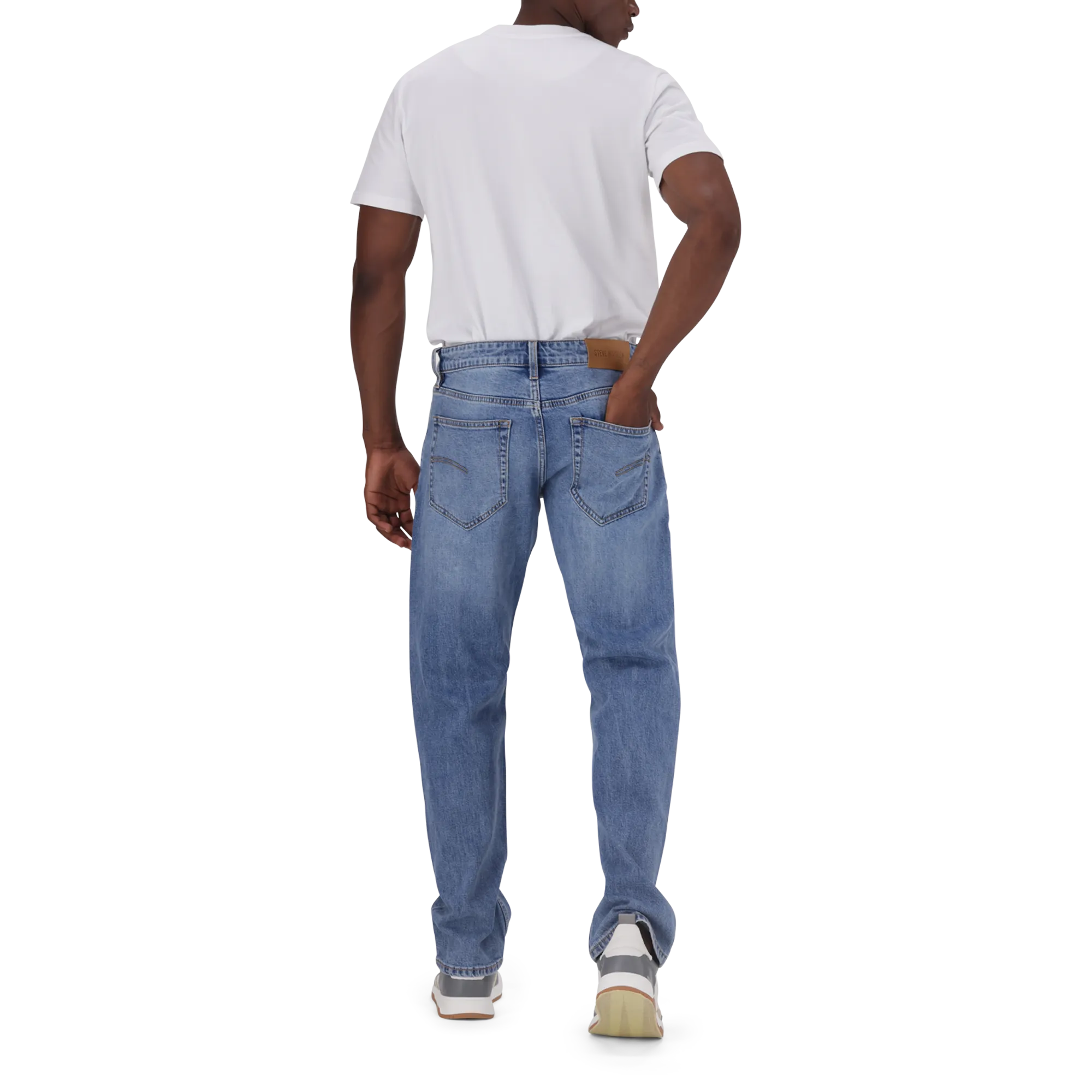 KAIRO SLIM STRAIGHT MID WASH JEANS