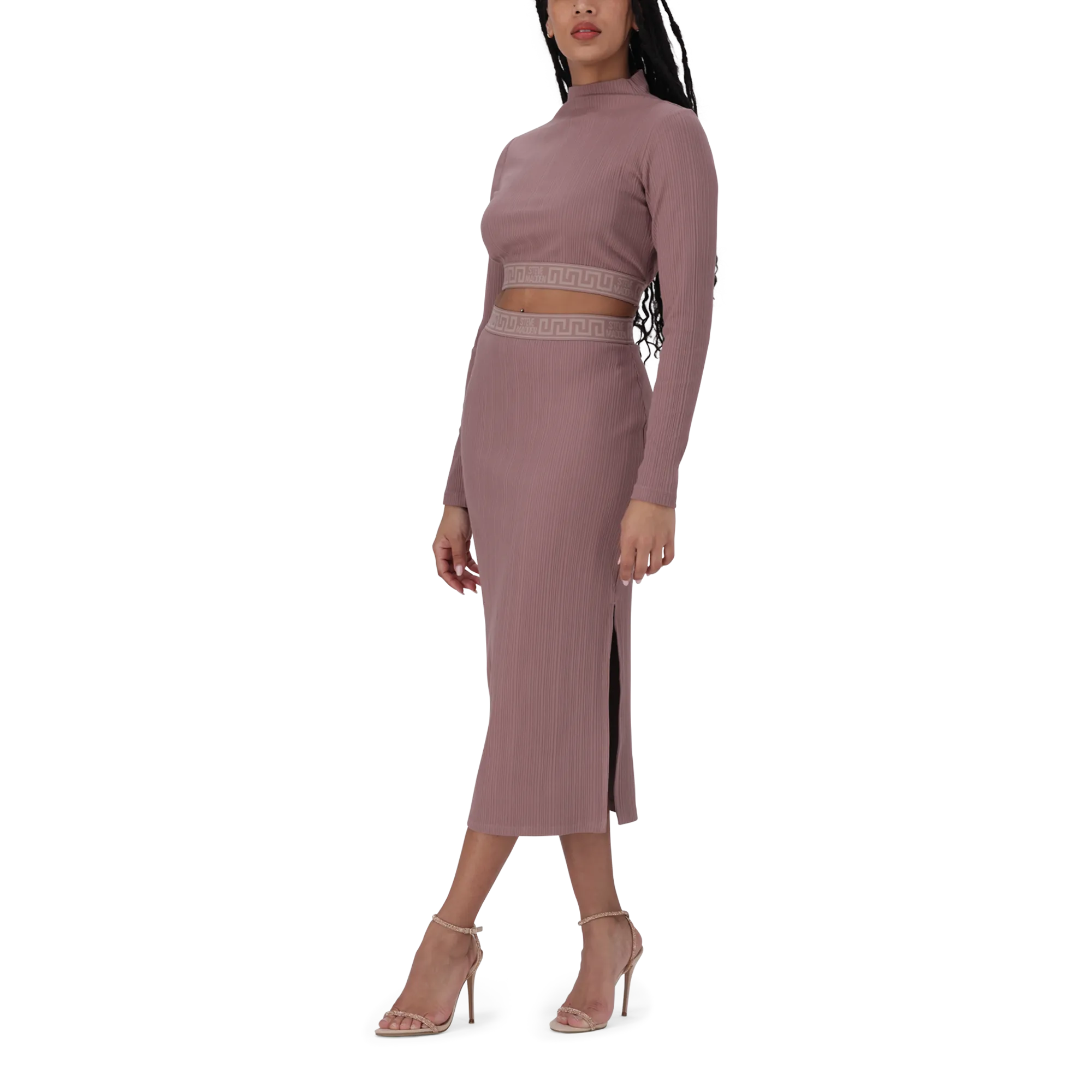 KARSYN DARK TAUPE BODYCON MIDI SKIRT