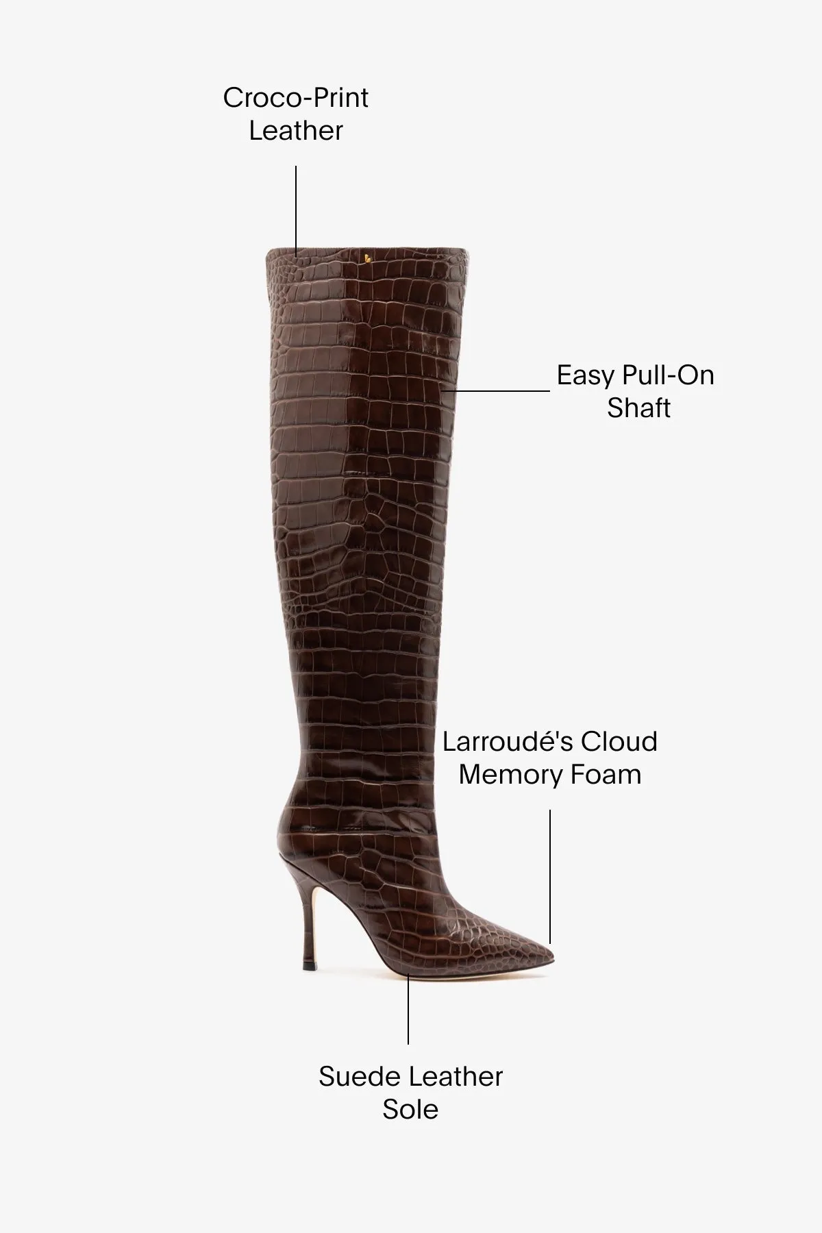 Kate Hi Boot In Brown Leather