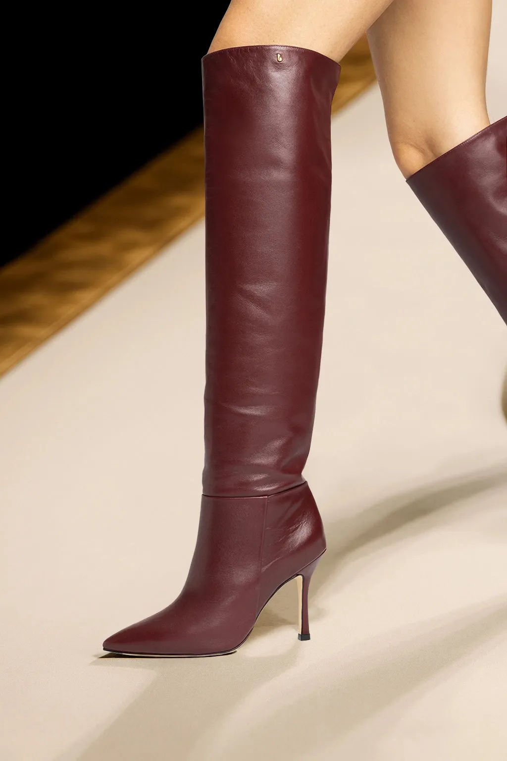 Kate Hi Boot In Burgundy Leather