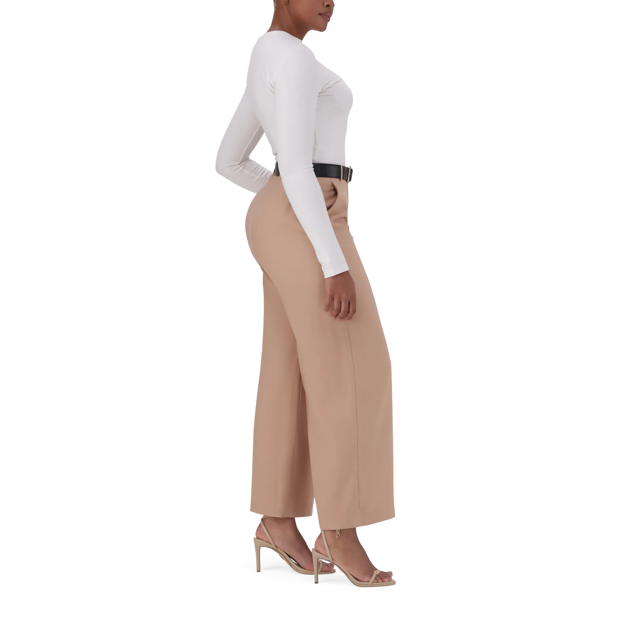 KENNEDY BISCUIT BELTED WIDE LEG TROUSER