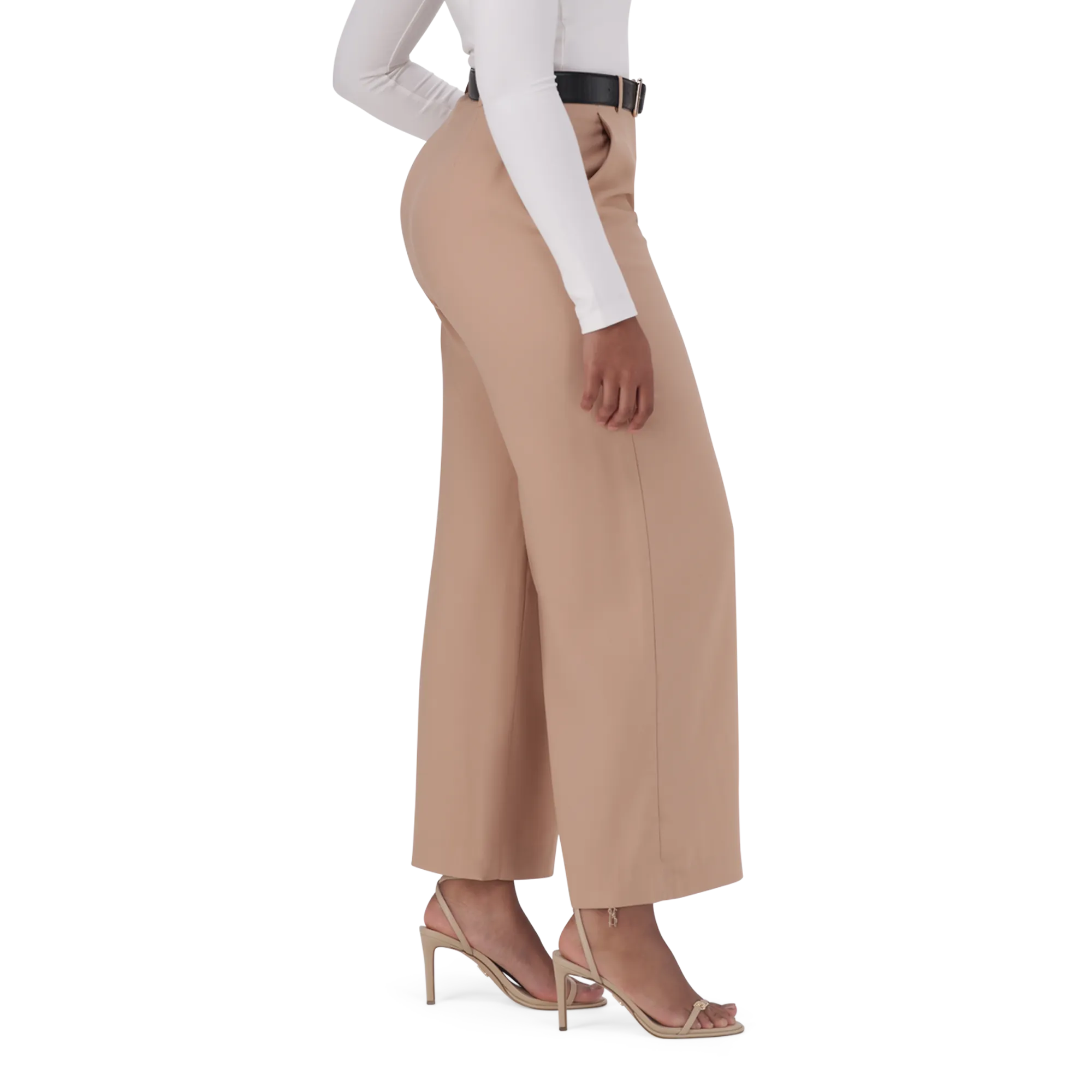 KENNEDY BISCUIT BELTED WIDE LEG TROUSER