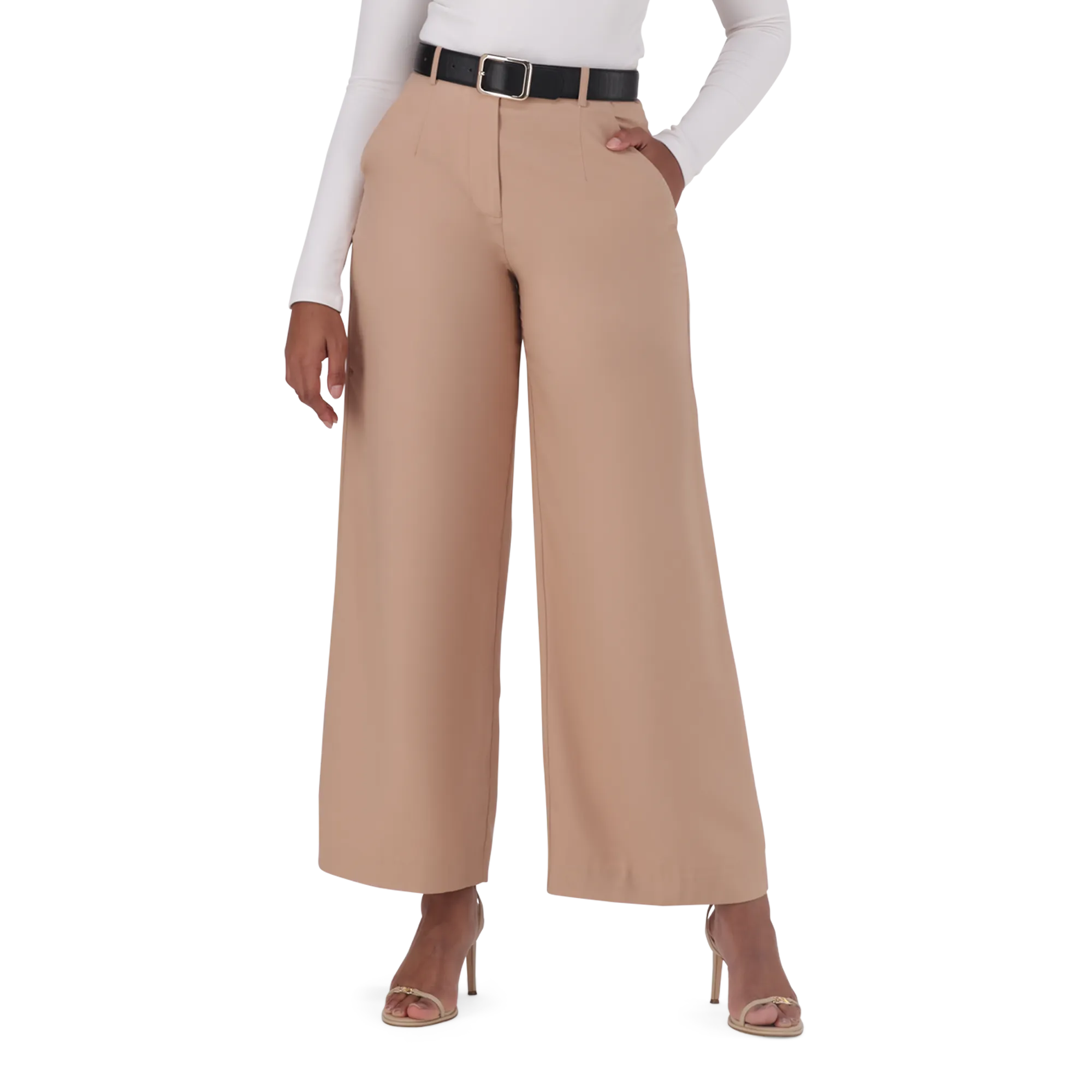 KENNEDY BISCUIT BELTED WIDE LEG TROUSER