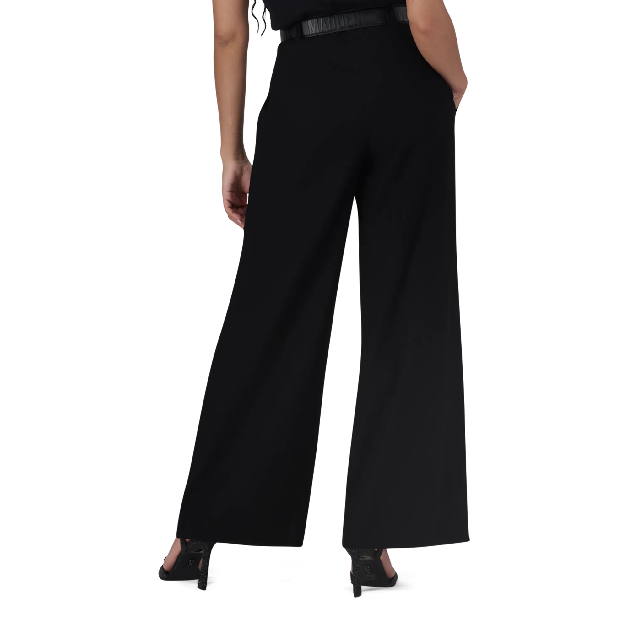 KENNEDY BLACK BELTED WIDE LEG TROUSER