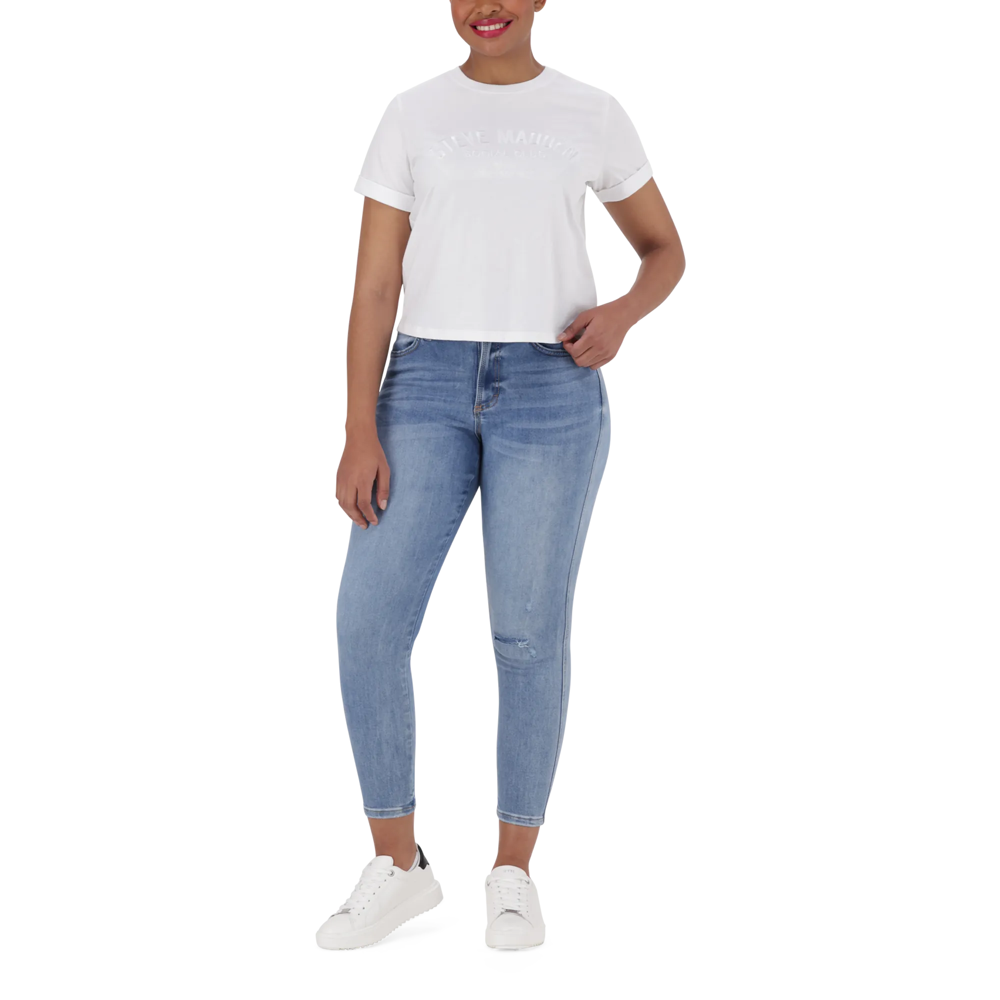 KITTY BOXY LOGO TEE WHITE