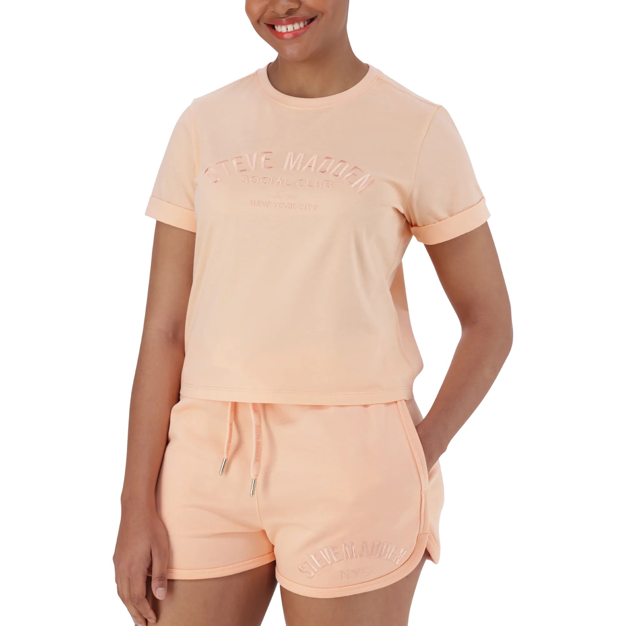 KITTY PEACH FUZZ  BOXY LOGO TEE