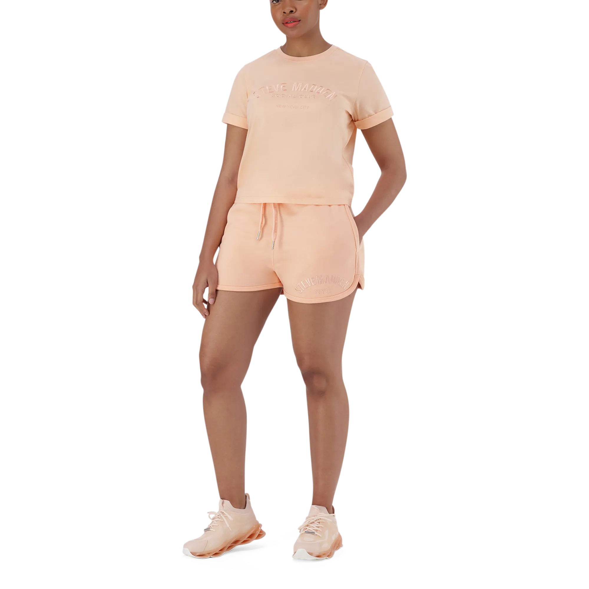 KITTY PEACH FUZZ  BOXY LOGO TEE