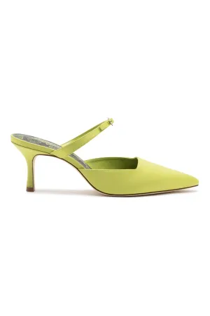 Larroud?? for Jonathan Cohen: Strap Mule In Green Satin
